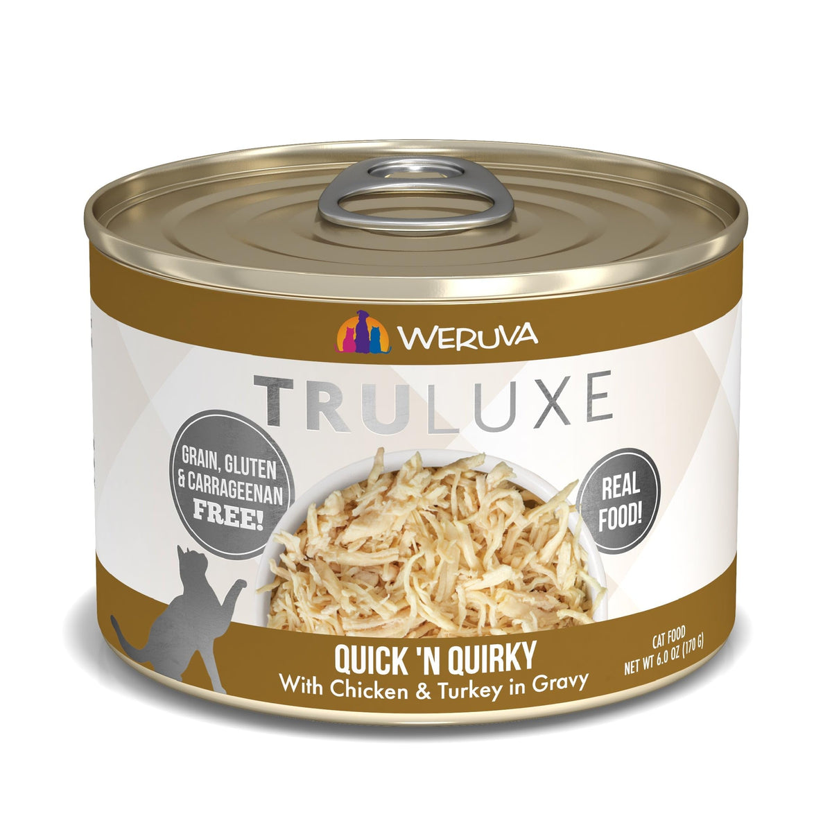 Weruva'S Truluxe Cat Food, Quick 'N Quirky With Chicken & Turkey In Gravy, 6Oz Can (Pack Of 24), Brown