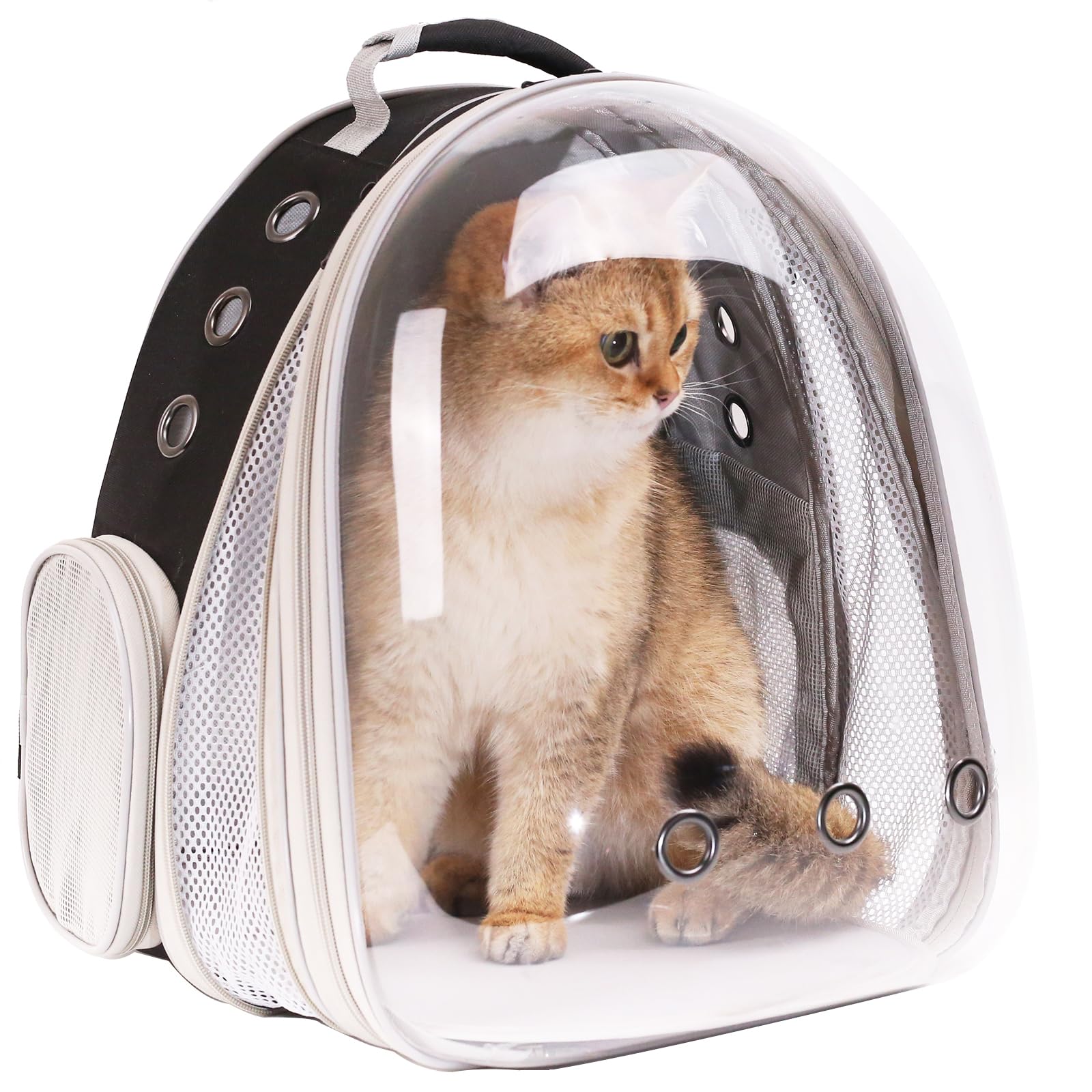 Front Expandable Large Cat Backpack Carrier, Fit Up To 20 Lbs, Space Capsule Bubble Window Pet Carrier Backpack For Large Fat Ca
