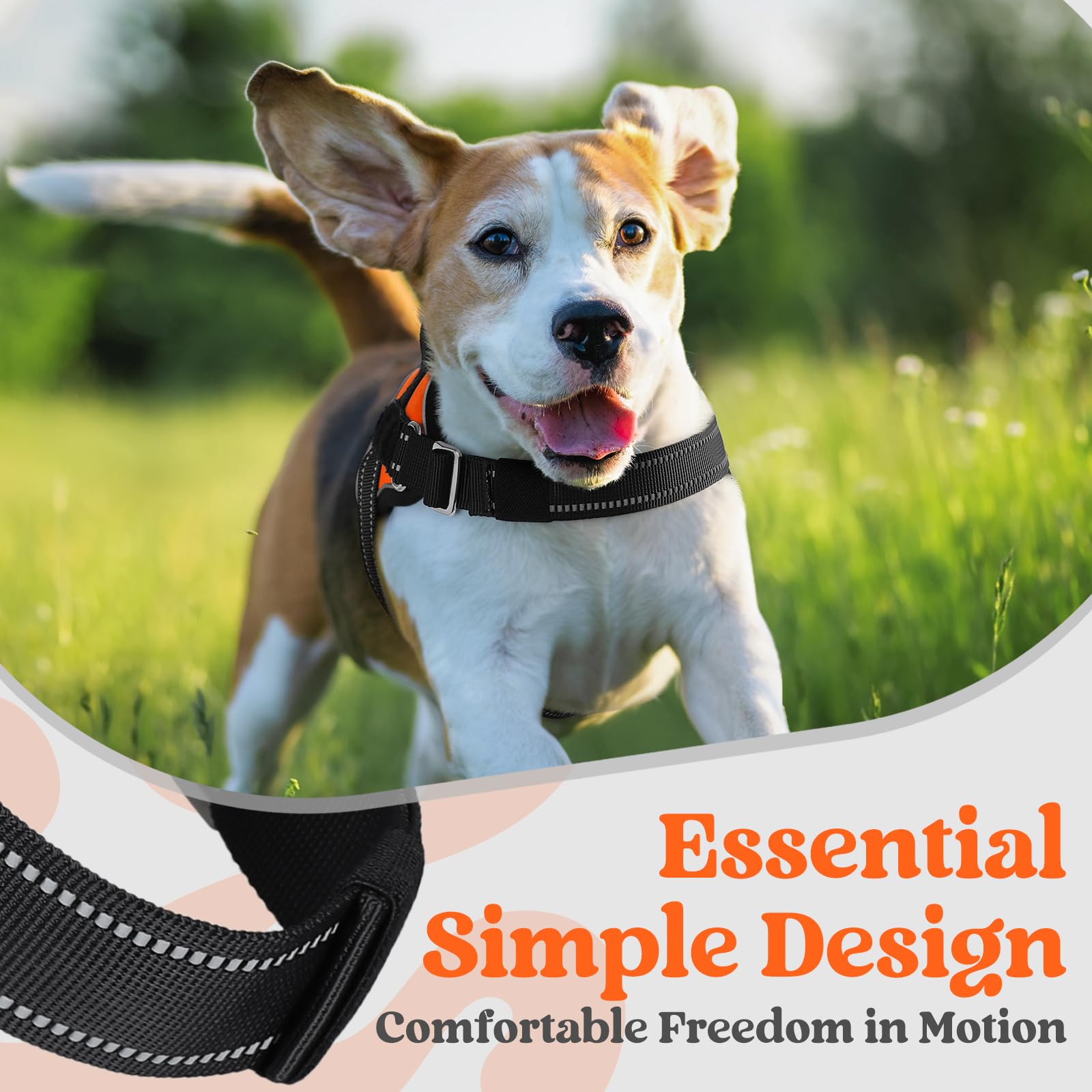 Rabbitgoo Dog Harness For Small, Easy On Pet Vest With One Buckle, No Pull Adjustable Service Harness With D-Ring & Handle, Refl