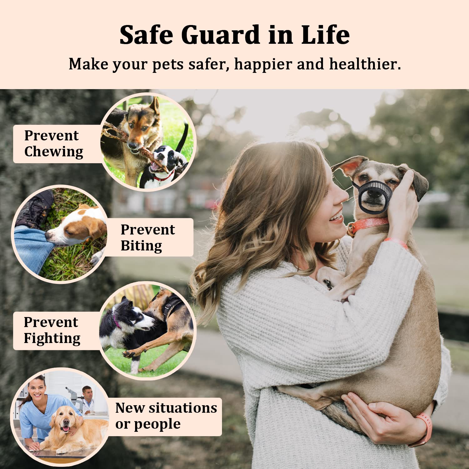 Mayerzon Dog Muzzle, Soft Mesh Muzzles For Small Medium Large Dogs Chihuahua Poodle Husky Labrador Retriever, Breathable Dog Mouth Guard For Biting Chewing Grooming, Allow Panting Drinking(Xxl,Black)