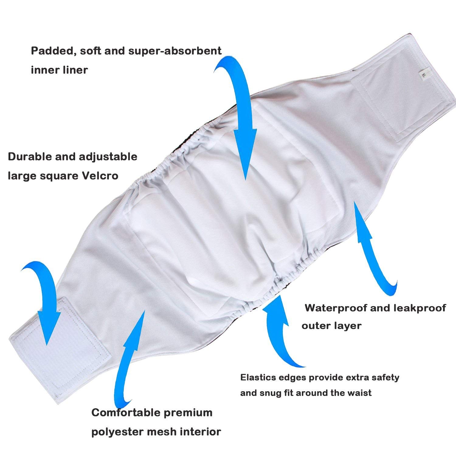 Teamoy 4Pcs Reusable Wrap Diapers For Male Dogs, Washable Puppy Belly Band (Xl, Black+ Gray+ Green+ Purple)