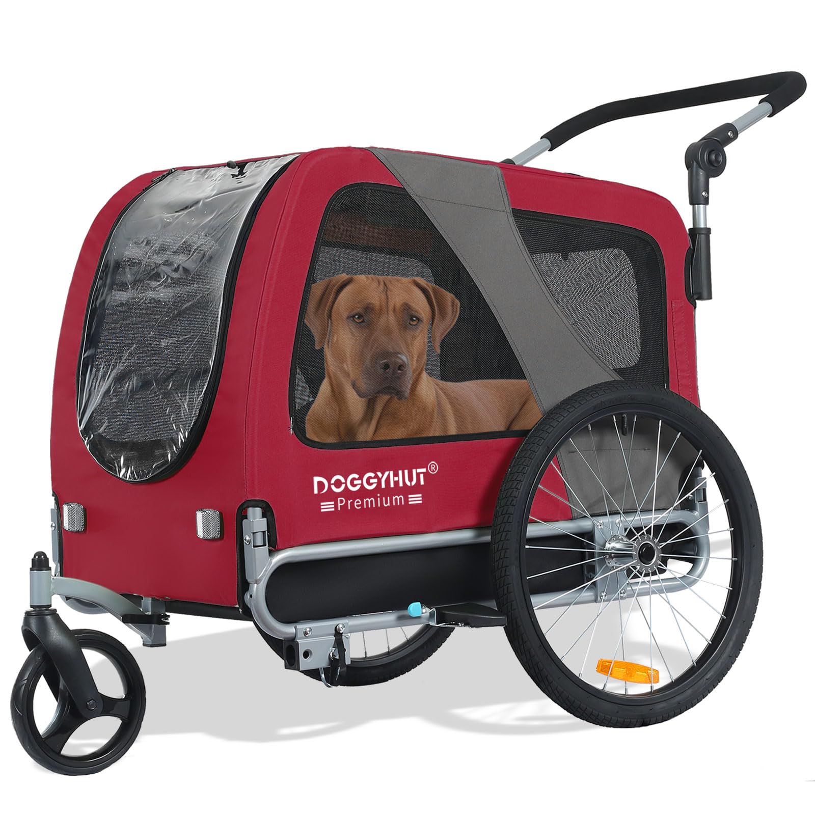 Doggyhut Premium Large Pet Bike Trailer & Stroller For Medium Or Large Dogs,Bicycle Trailer For Dogs Up To 78 Lbs