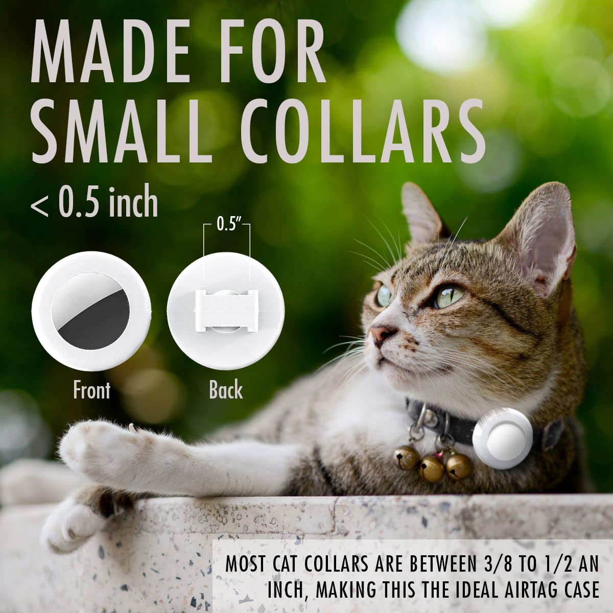 Sweet Baby Co. Airtag Cat Collar Or Extra Small Dog Collar Holder 2 Pack, Fits Half Inch Collars For Small Pet, Compatible With