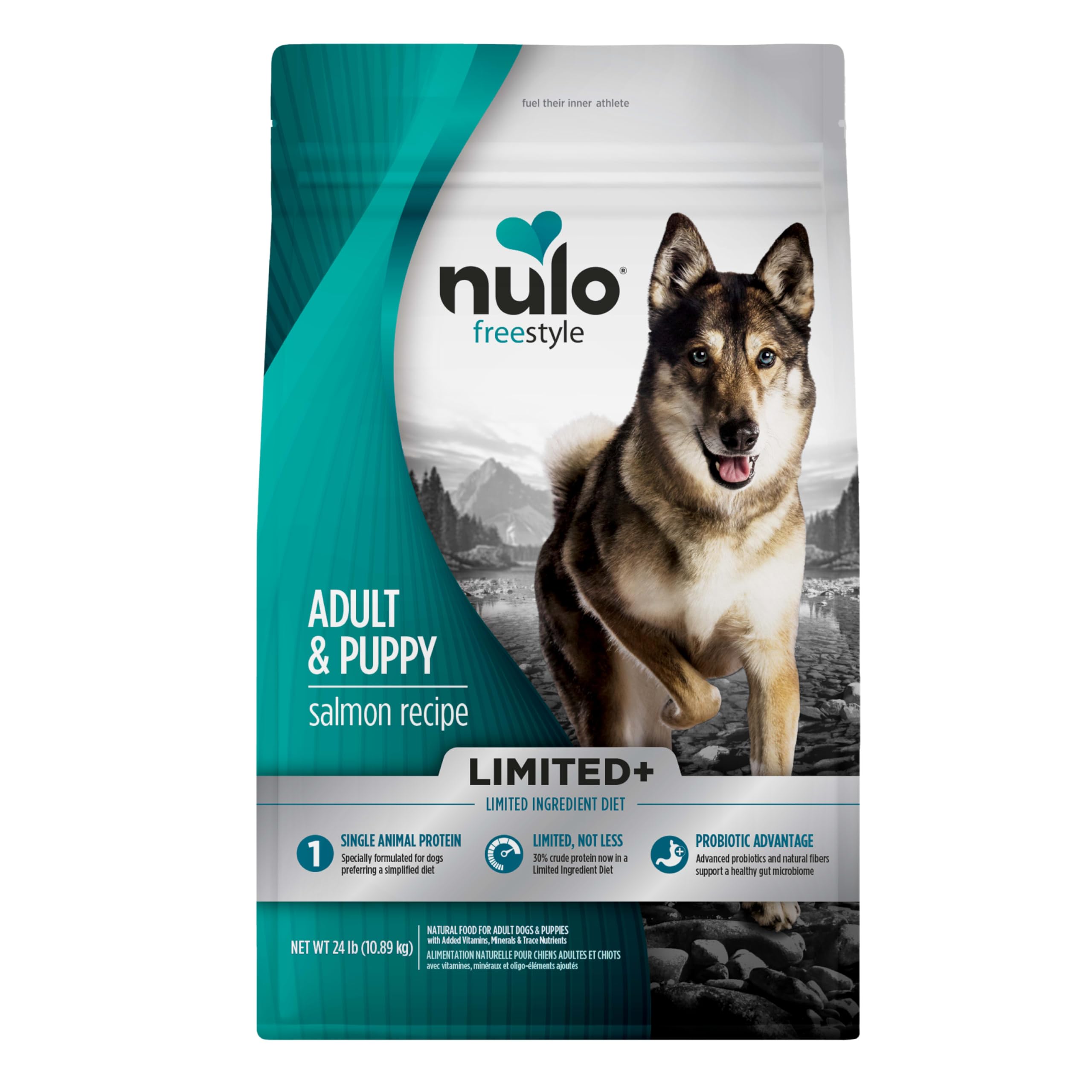Nulo High-Protein Salmon Recipe Dog Food, Grain-Free, 24 lb Bag for Adult Dogs & Puppies with Food Sensitivities