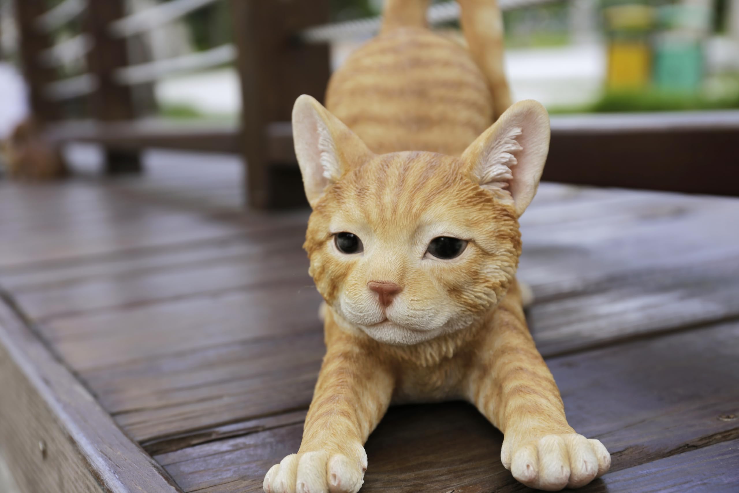 Hi-Line Gift Ltd. Orange Tabby Cat Stretching