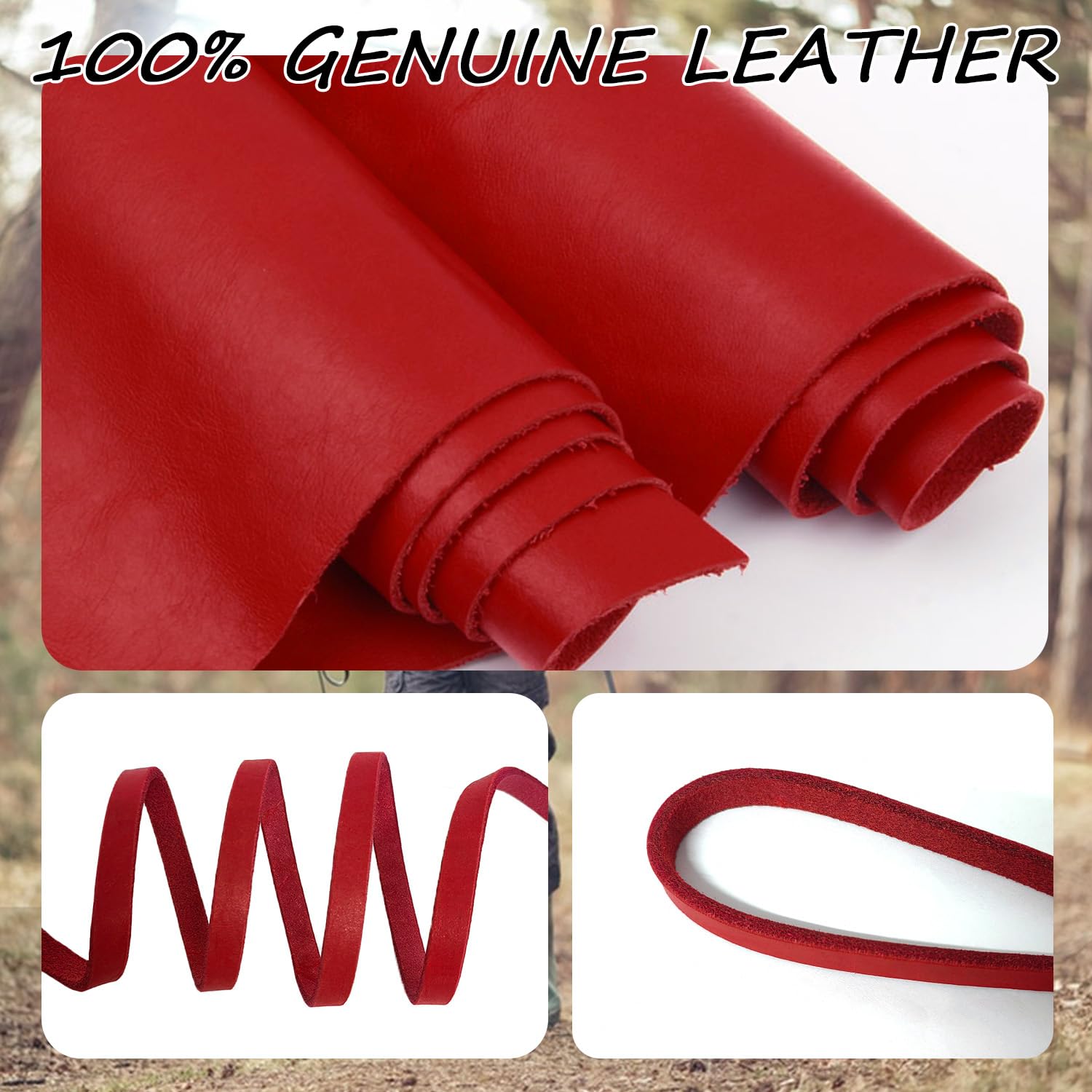 Lwbmg Leather Dog Leash 4Ft, Heavy Duty Dog Lead, Strong Genuine Leather Braided Pet Leash, Soft And Comfortable Pet Leashes For