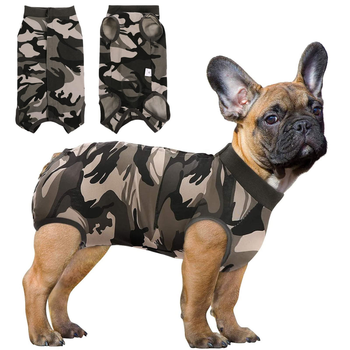 Sawmong Dog Recovery Suit, Recovery Suit For Dogs After Surgery, Dog Spay Surgical Suit For Female Dogs, Dog Onesie Body Suit For Surgery Male Substitute Dog E-Collar Cone, Camouflage, Xxx-Large