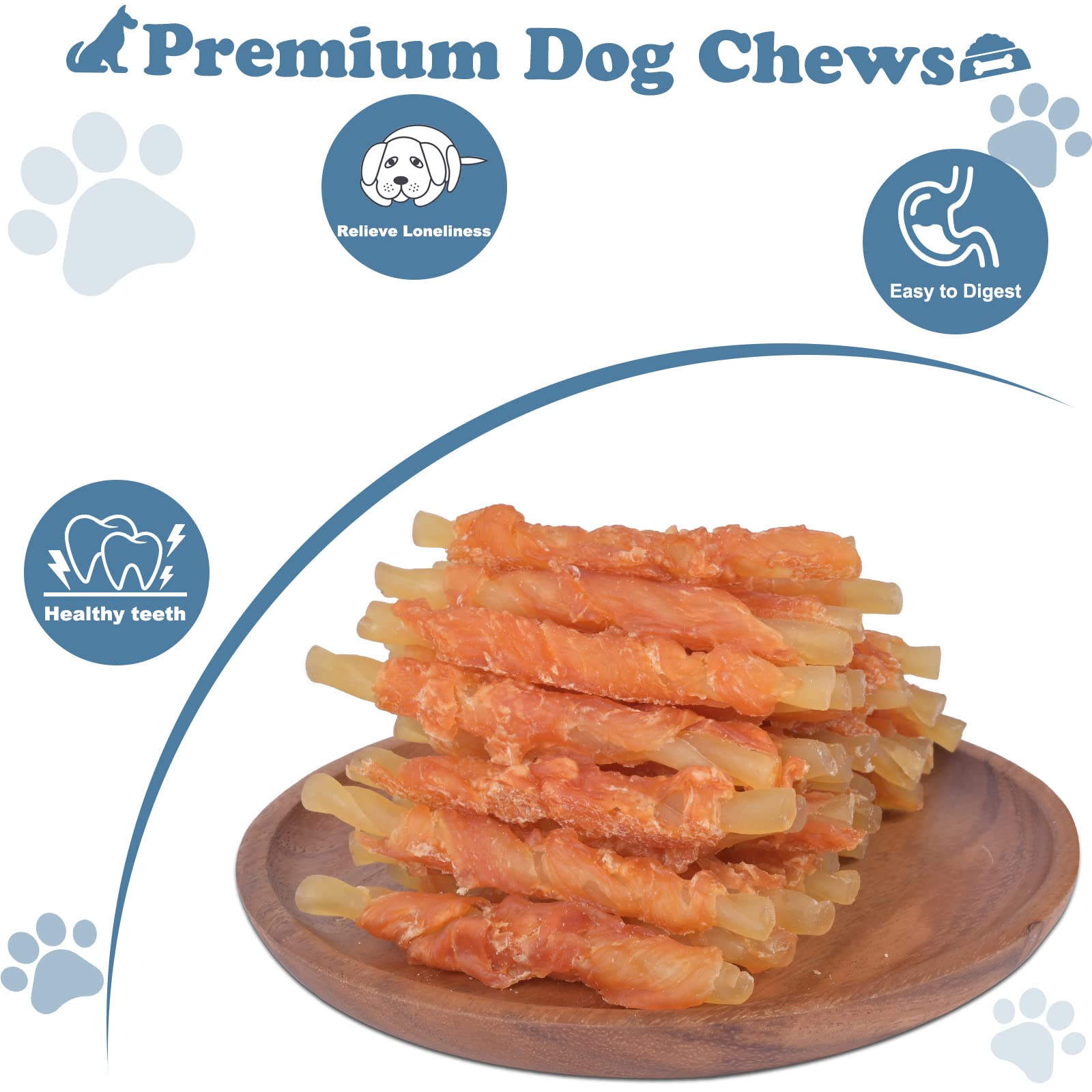 Pawant Dog Treats Soft Chews Rawhide Free Chicken Wrapped Cod Sticks for Puppy Training Snacks Dog Chews Treats 2lb