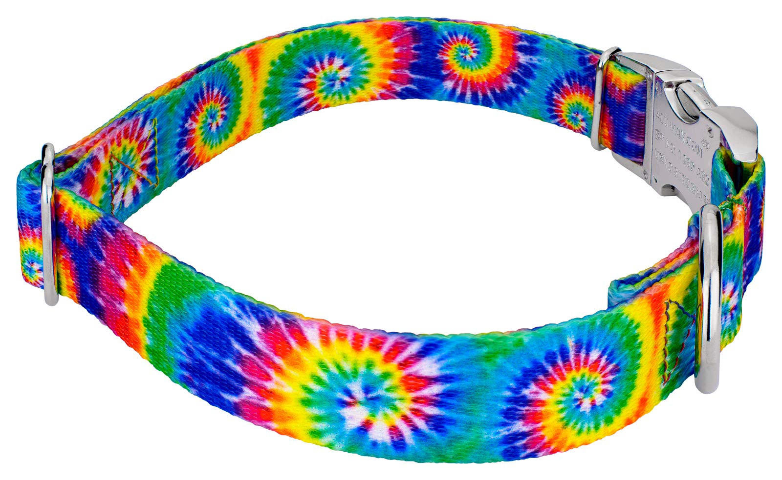 Country Brook Petz - Premium Classic Tie Dye Dog Collar And Leash - Groovy Collection Featuring Far Out Designs (5/8 Inch, Small