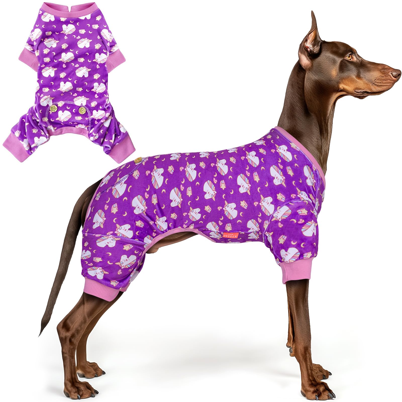 Kyeese Dog Pajamas Unicorn Dog Clothes Dog Costume Stretchy Dog Coat Cat Clothes Dog Onesie Dog Pajamas Large Sized Dog Dog Surgery Recovery Suit Large Dog Pajamas Dog Body Suits After Surgery