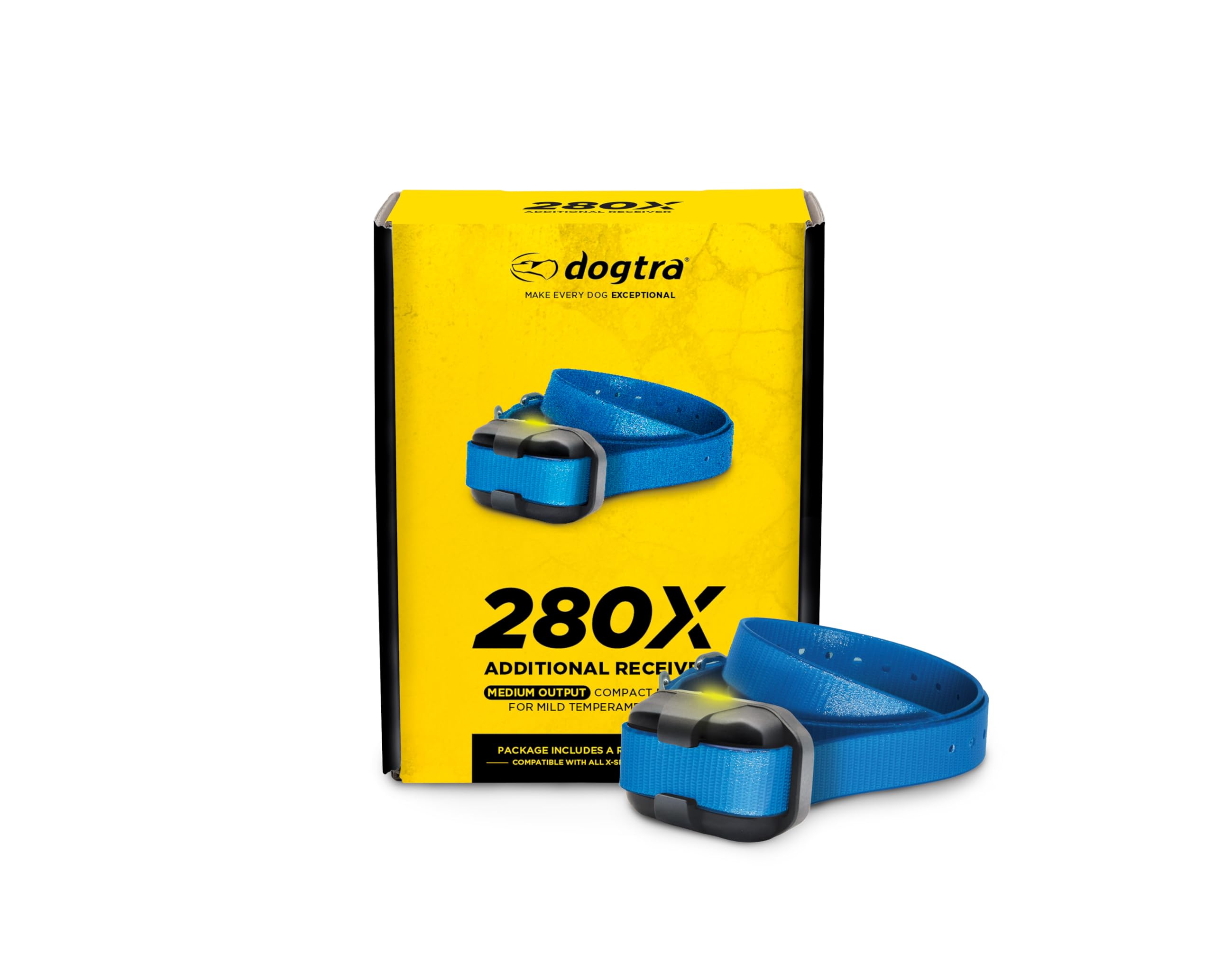 Dogtra 280X E-Collar Additional Receiver 10 lbs+, 1/2 Mile Range, LED Light, 100 Levels of Precise Control for Stubborn Dogs, Wa