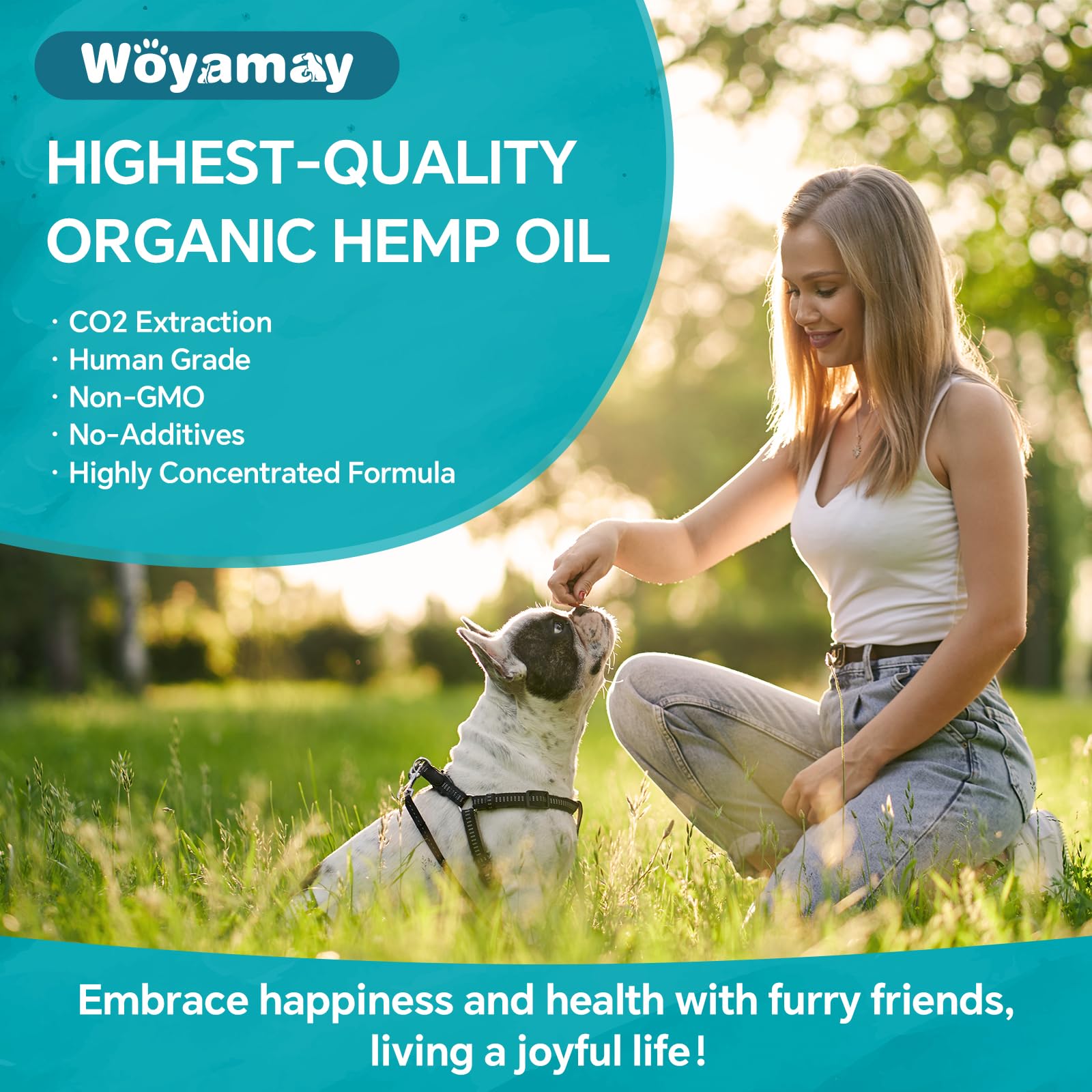 Woyamay Camling Oil for Dogs and Cats - Camling Oil Drops Rich in Omega 3, 6, 9 and Organic Extract Helps Pets with ?nxi?ty & St
