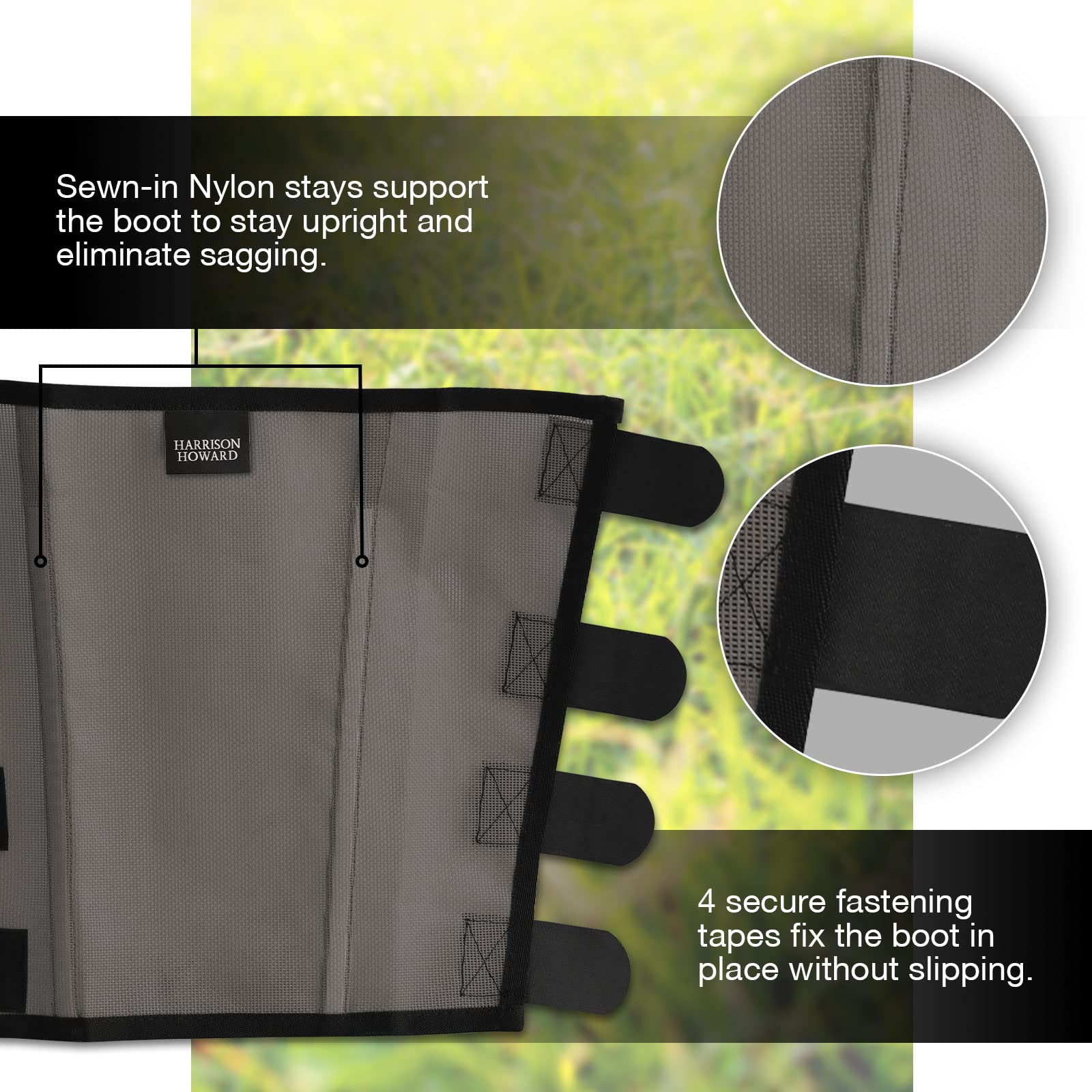 Harrison Howard Loose Fitting Fly Boots Uv-Protective Extra Tough Mesh Ventilated Four Fasteners Stay-On Design Protect Horse Le