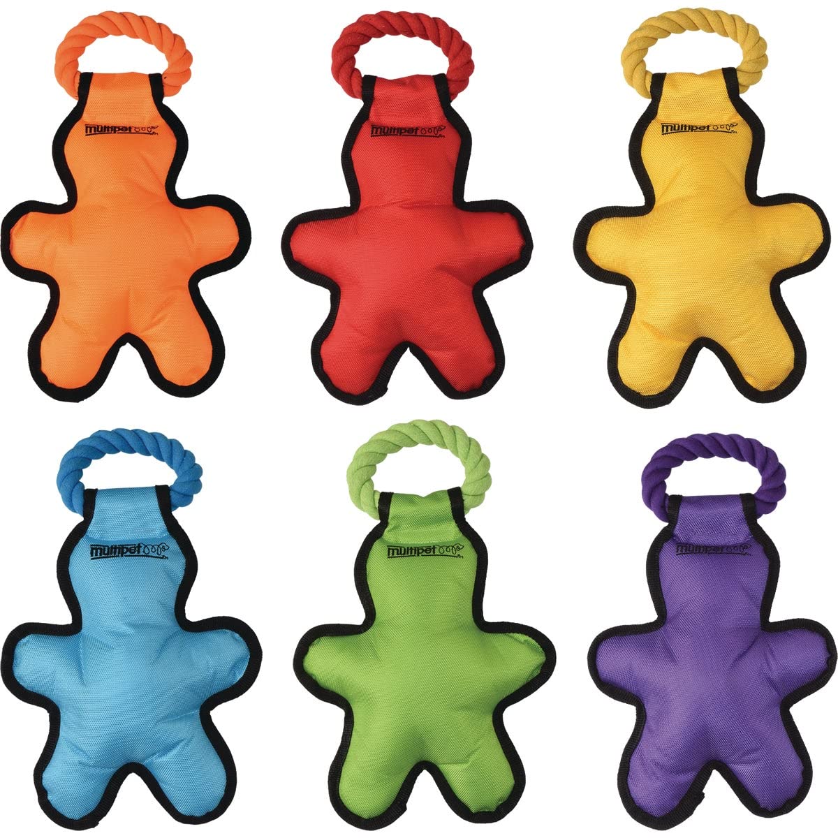 Multipet Tug 'O Man with Rope Tough Dog Toy 14'' (Assorted Color, 1 Pack)