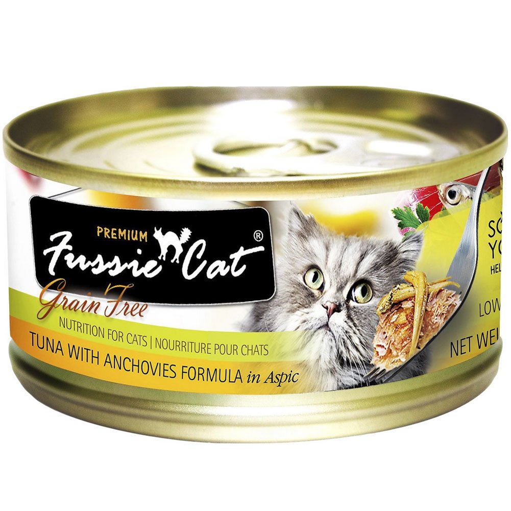 Fussie Cat Premium Grain-Free Canned Wet Food Variety Bundle - 2.8 Oz. - Tuna with Chicken, Tuna with Shrimp, Tuna with Oceanfis