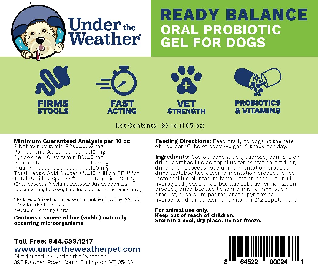 Under the Weather Ready Balance Oral Microbial Supplement - 30 grams - Model 0100005.030