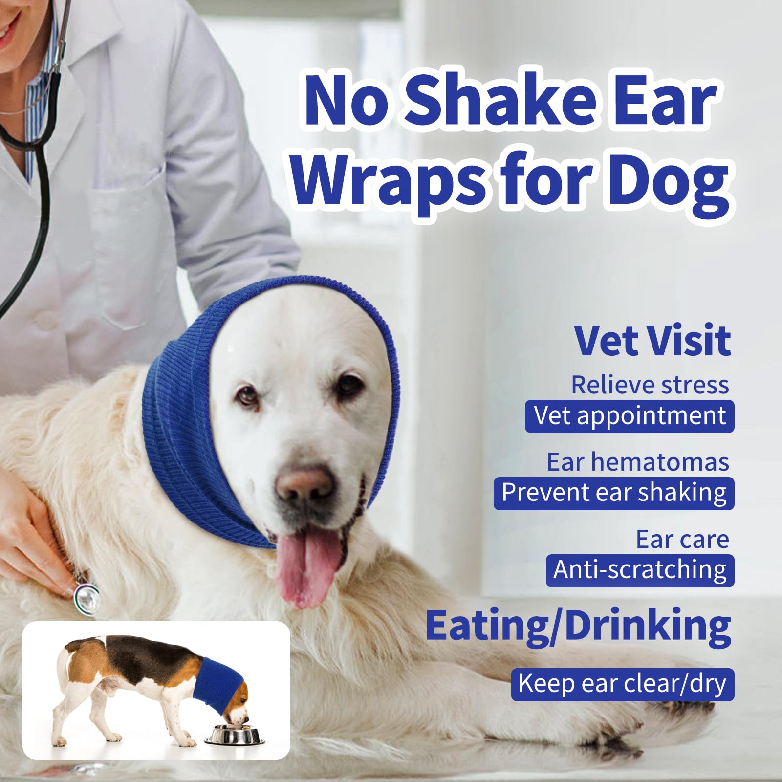 Nanaki Dog Calming Hoodie Quiet Head Cover Sleeves-Ear Covers Hood For Noise Bath, The Grooming And Force Drying Head Protection