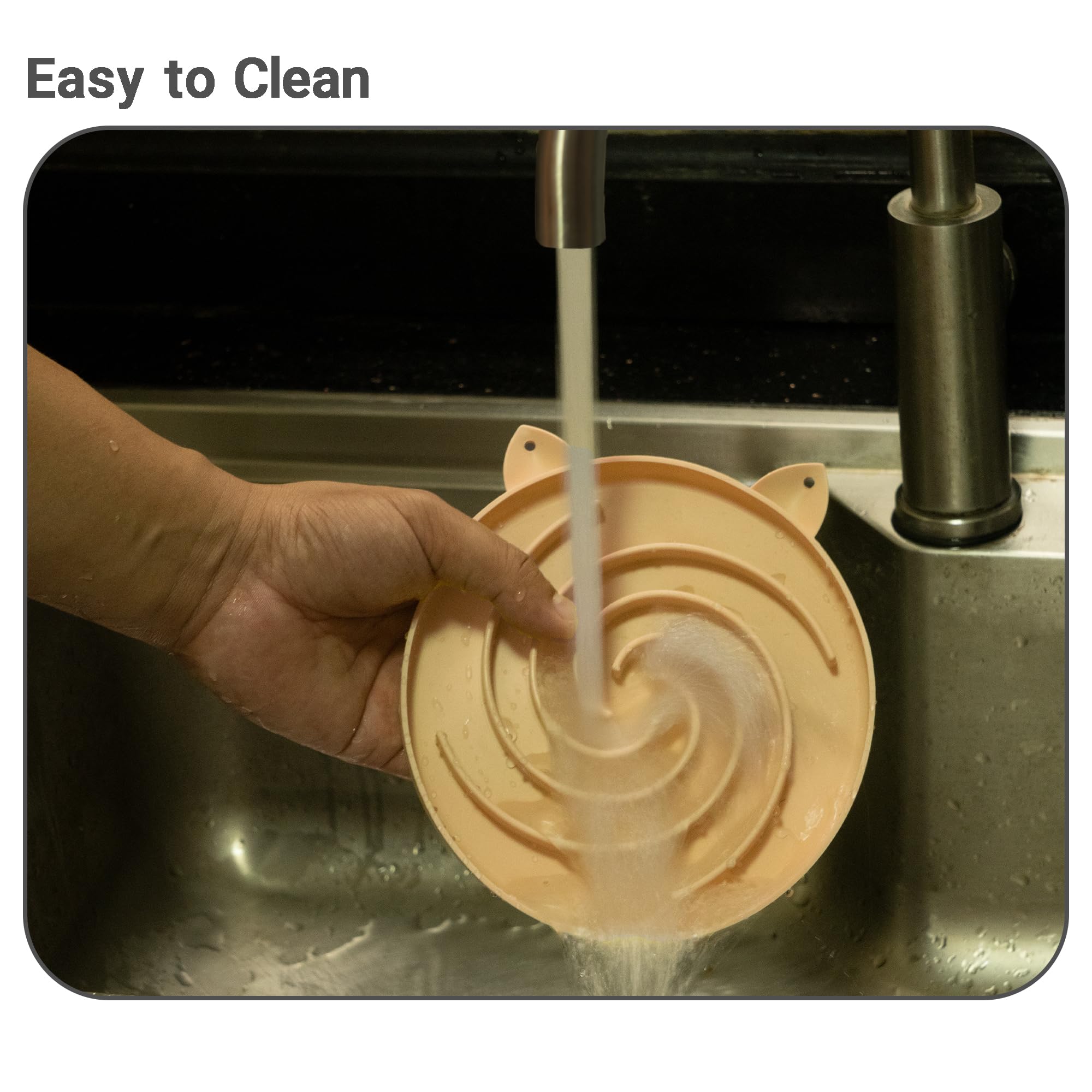 Bifeaw Slow Feeder Cat Bowl, Easy to Clean Silicone Bowl, Ideal for Dry and Wet Food (Yellow and Blue)