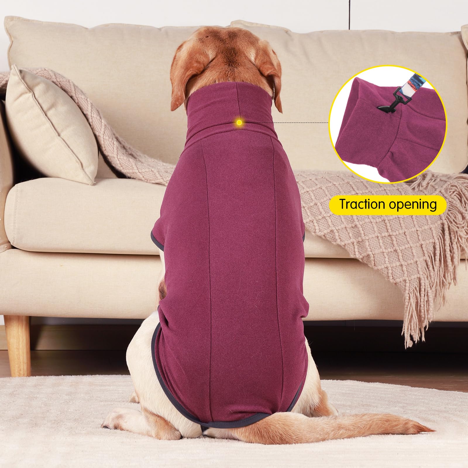 Dog Sweater Pullover Cold Weather Vest For Dogs Dog Sweatshirt Dog Jacket For Indoor And Outdoor Use (X-Small, Wine Red)