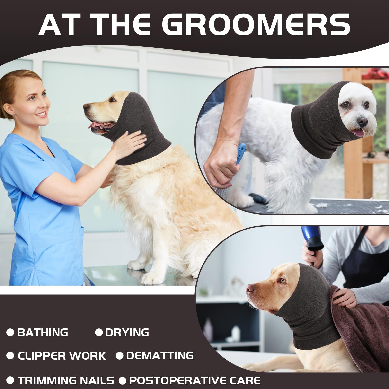 Nanaki Dog Head Cover Quiet Headband, No Shake Ear Wrap Anxiety Relief & Calming Hoodie Dogs, Hood For Doggy, Pet Ear Protector