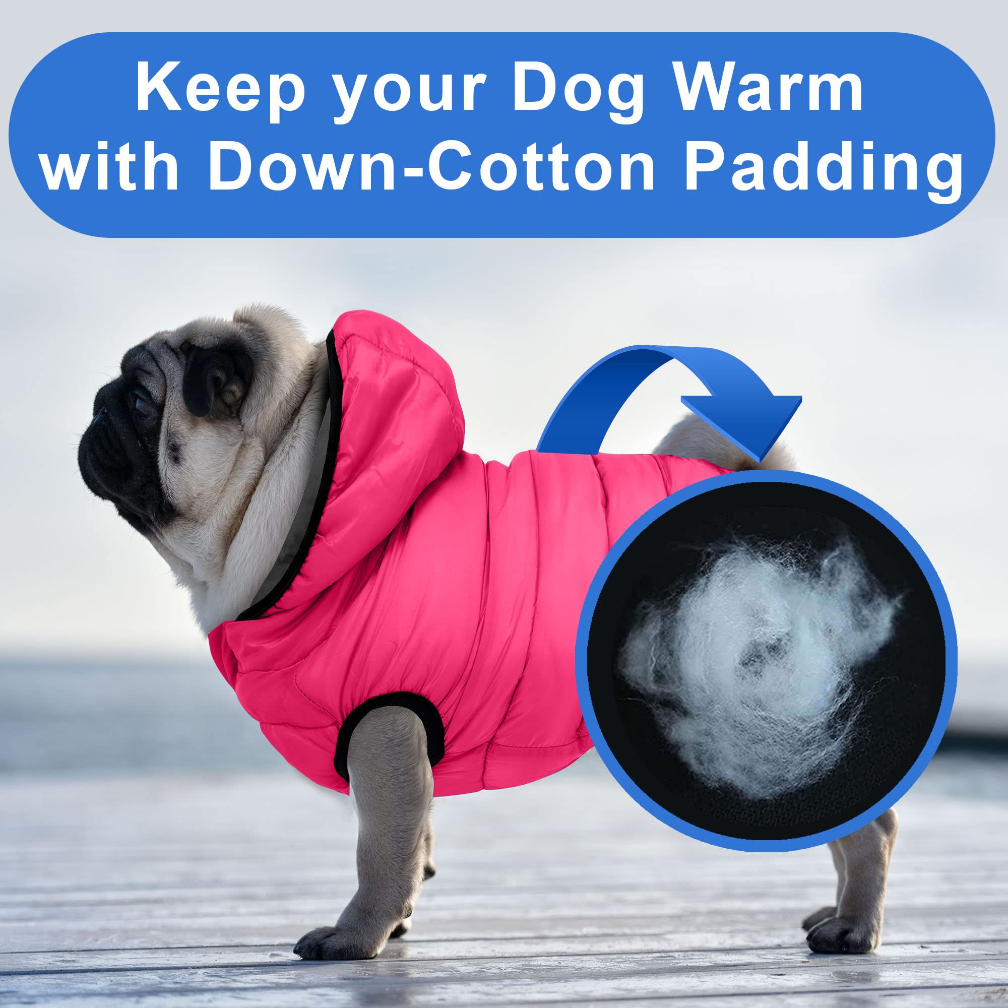 Pawtitas Reversible Dog Windproof Jacket | Water Resistant | Dog Coat For Winter To Keep Your Puppy Warm For Cold Weather Jacket