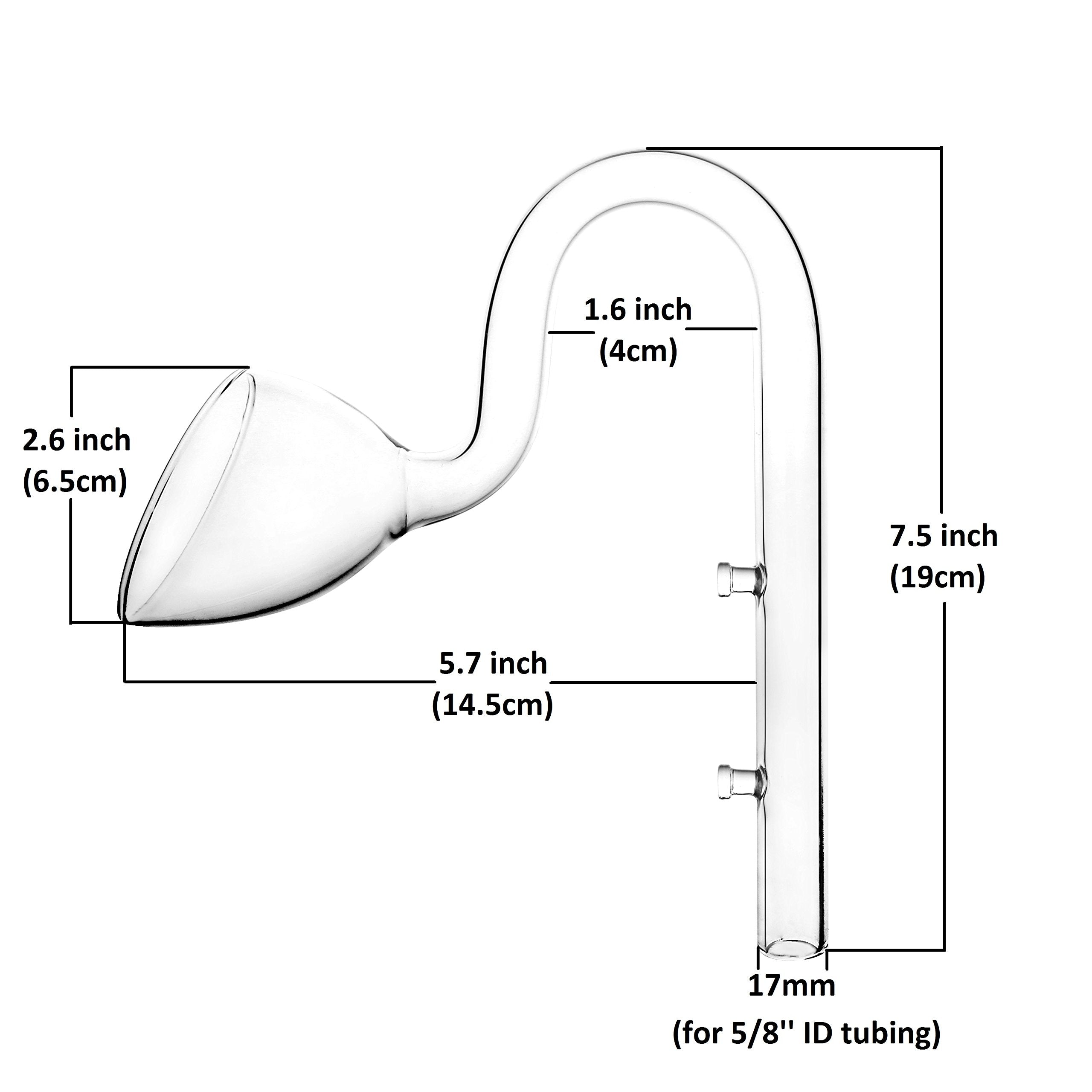 Jardli Plant Aquarium Glass 17Mm Lily Pipe Inflow And Lily Pipe Outflow For 16/22Mm Tube