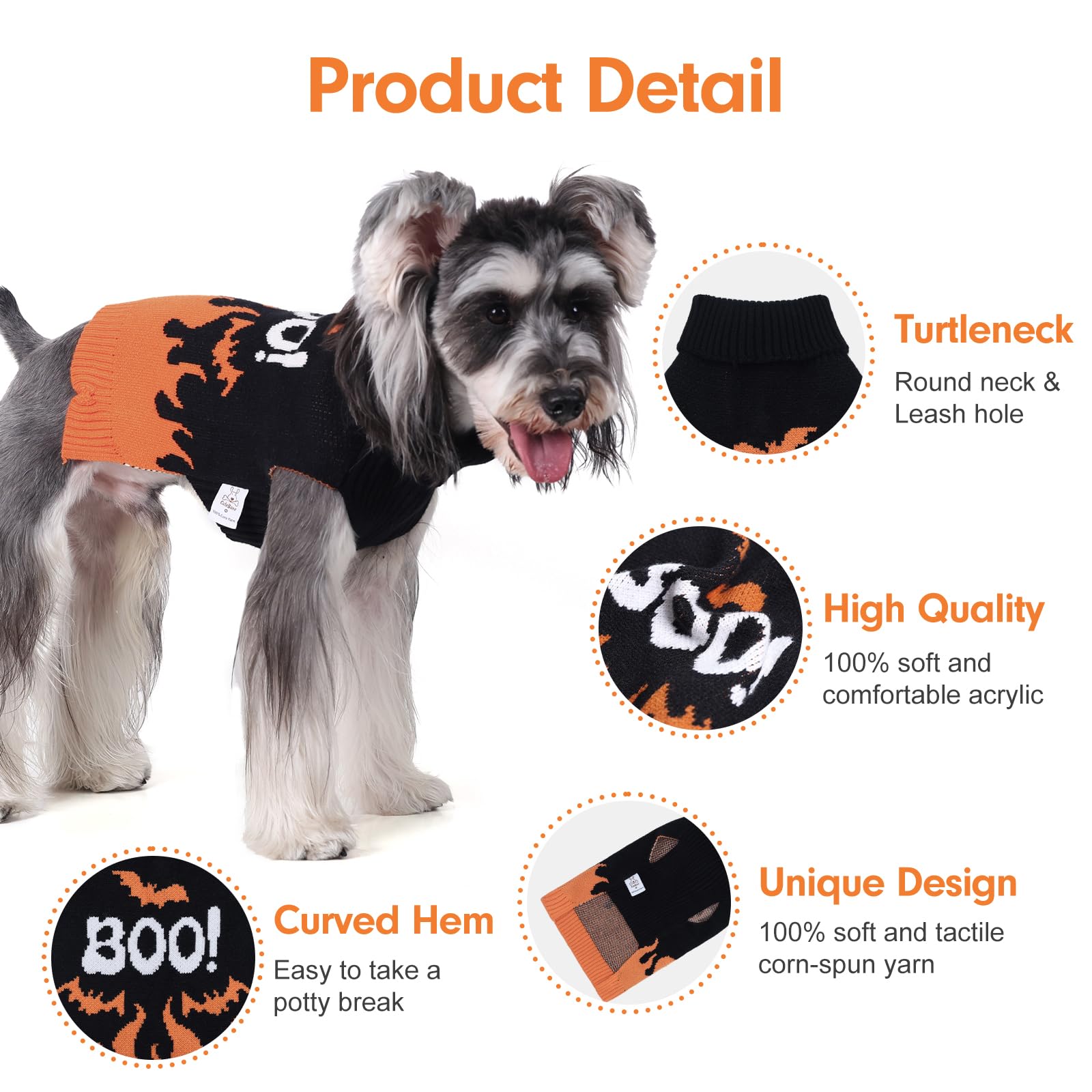 Cutebone Halloween Dog Sweater For Small Medium Dogs, Skull Pullover For Chihuahua Yorkie Teacup Ds99S