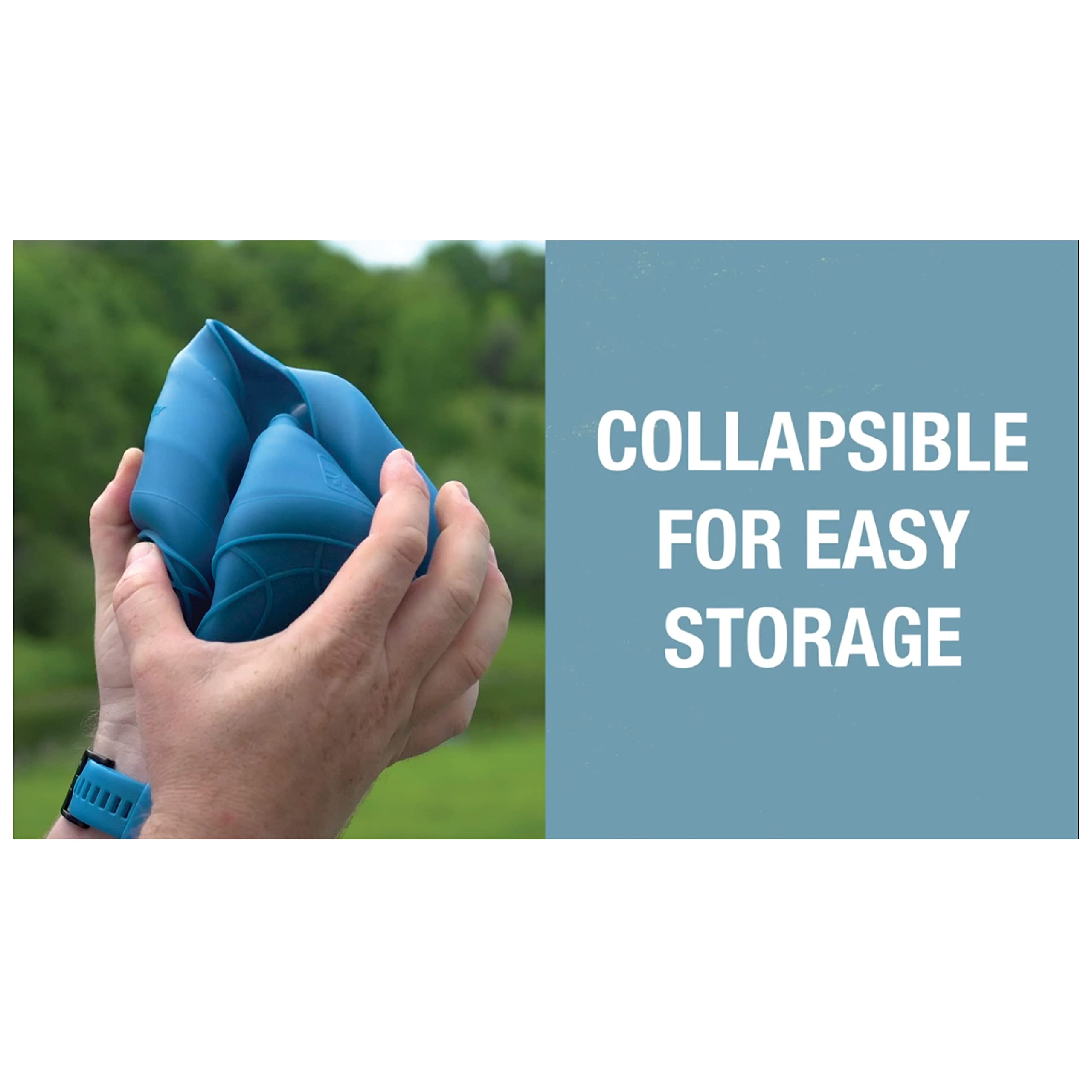 Kurgo Splash Free Wander Water Bowl, No Spill Dog Travel Bowl, Portable No Mess Bowl For Dogs, Splash Less Car Bowl For Pets, Car Accessories, 24 Ounces (Coastal Blue)