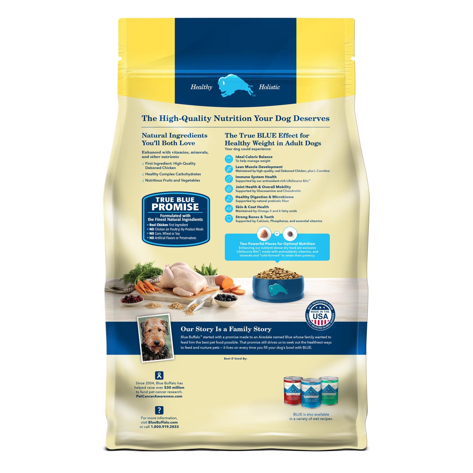 Blue Buffalo Life Protection Formula Natural Adult Healthy Weight Dry Dog Food, Chicken and Brown Rice 15-lb