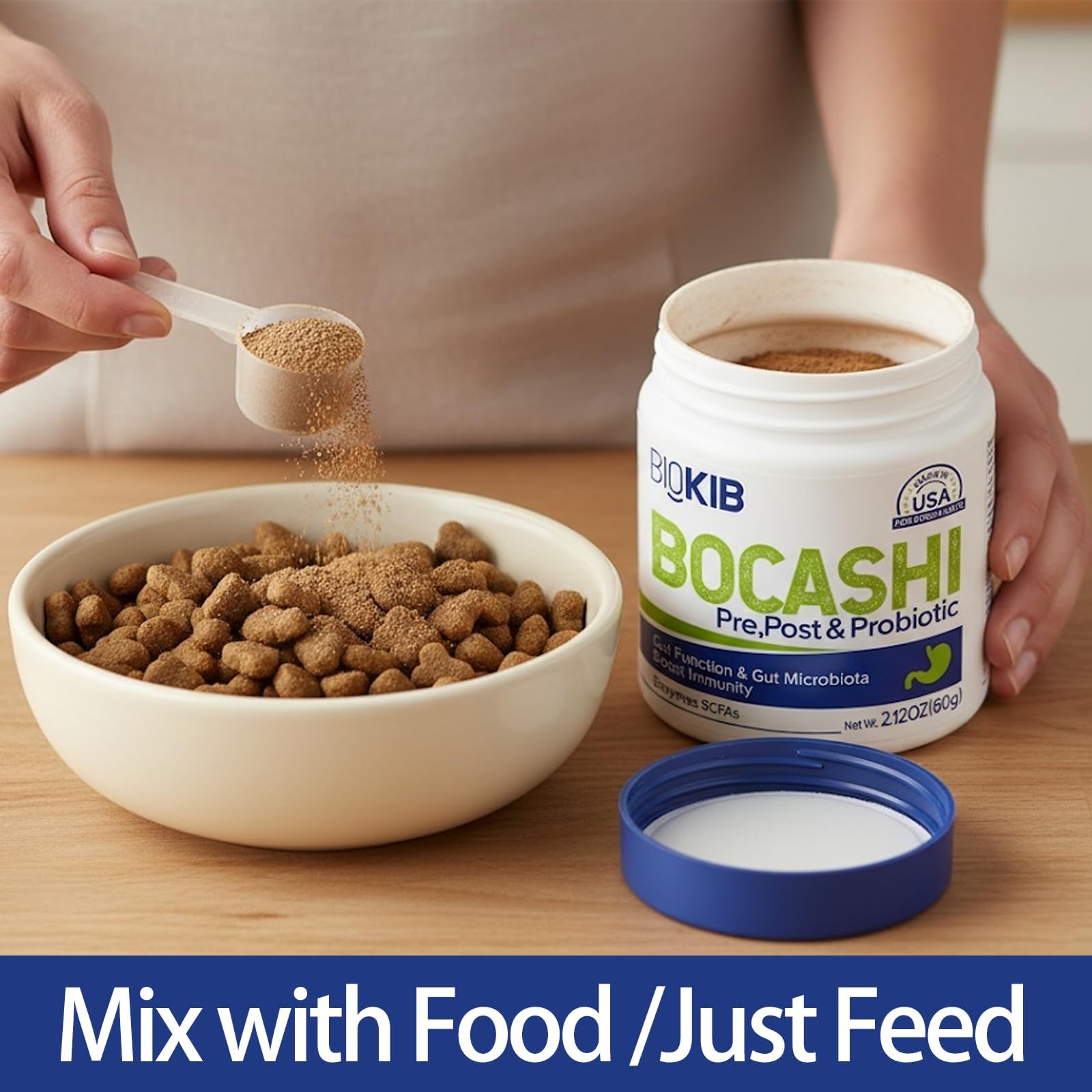 BOCASHI Probiotics for Dogs & Cats, Pet Fermented Nutritional Powder - Food Topper for Digestive Health, Gut Support, Diarrhea &