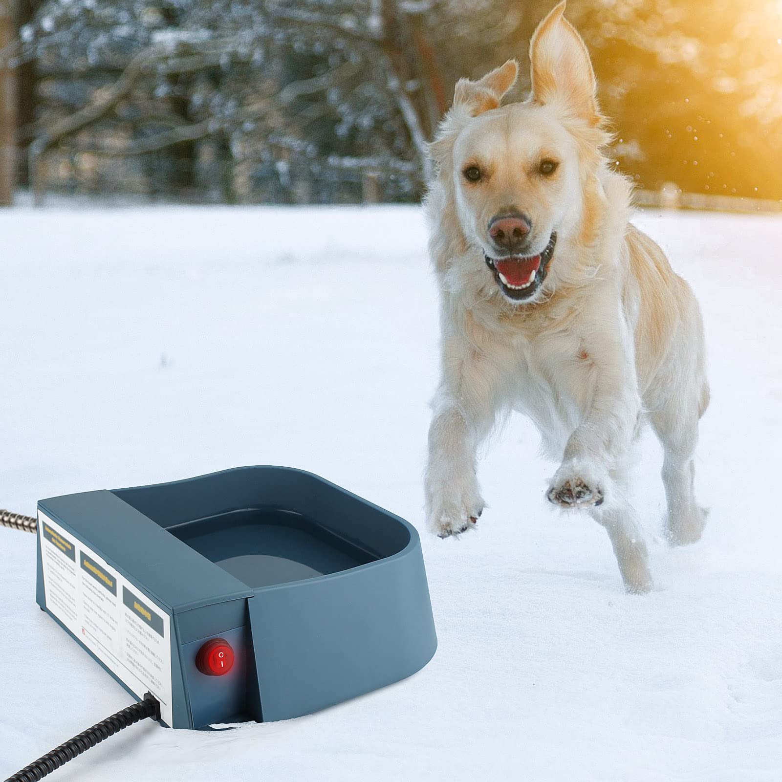 NAMSAN Automatic Fill Heated Dog Bowl - Model LS-1909FBowl, Thermal Water Dispenser for Dogs, Cats, and Chickens, Automatic Heating