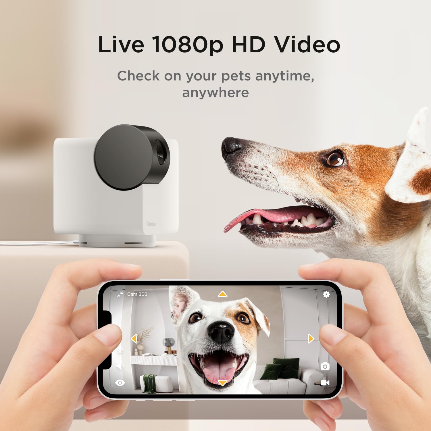 Petcube Cam 360 The Pack Of 3 Camera | Ultimate Interactive Wifi Pet And Home Security Pan-Tilt Camera With Phone App, 1080P Hd