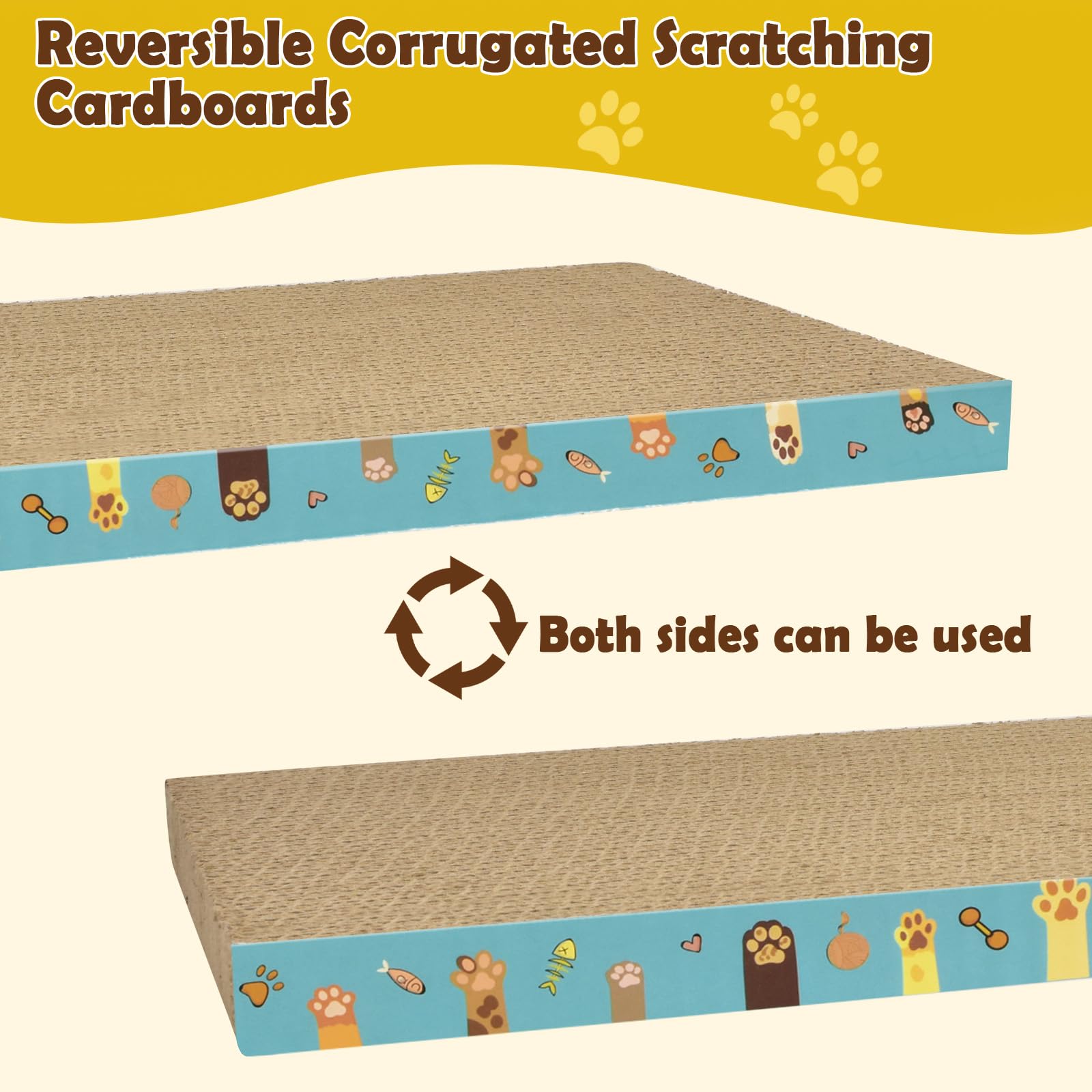 Cardboard Cat Scratcher 3 Pack Refill Reversible Cat Scratching Pad Durable Cat Scratchers For Indoor Cats Kitten To Protect The