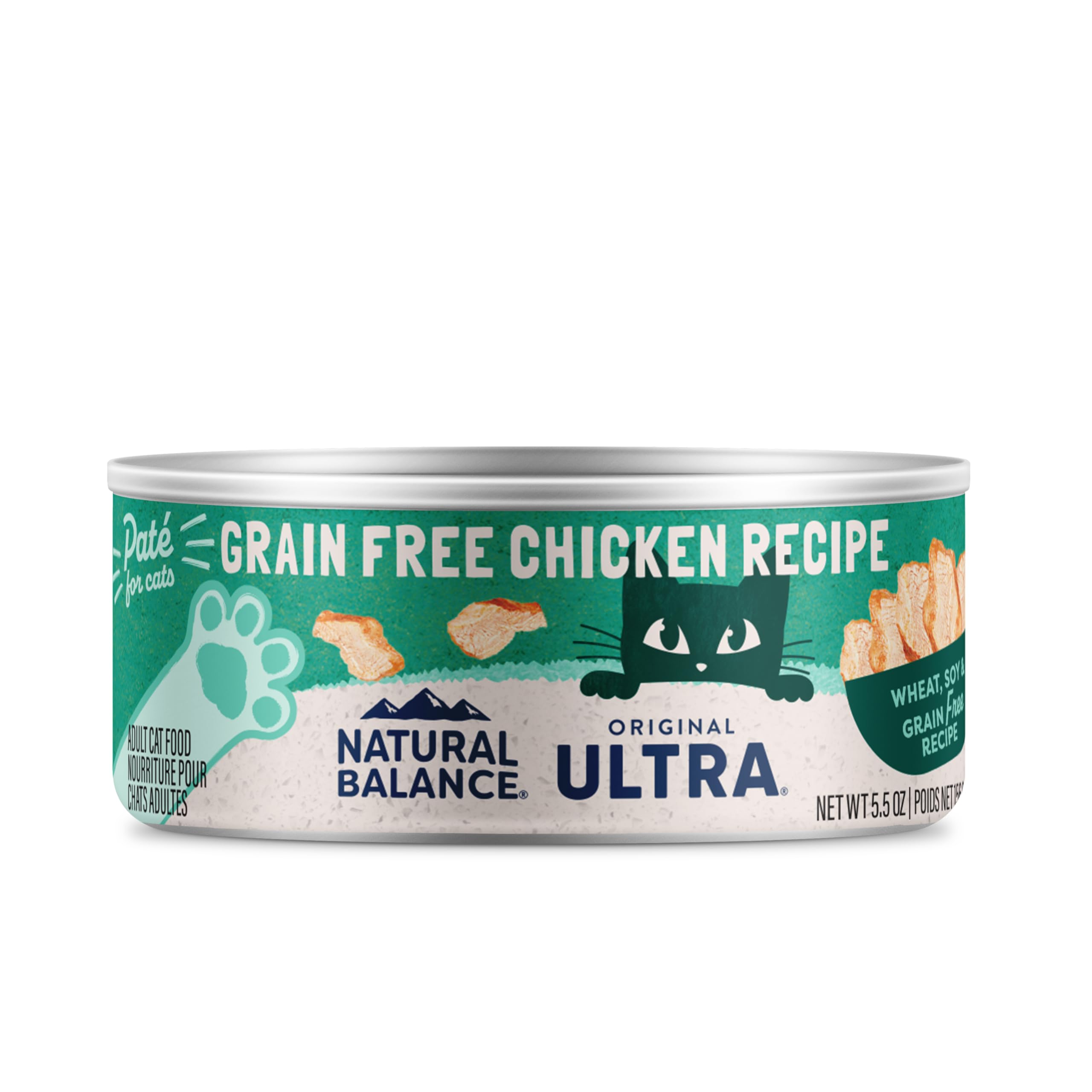Natural Balance Original Ultra Grain Free Adult Wet Canned Cat Food, Chicken Recipe, 5.5 Ounce (Pack of 24)