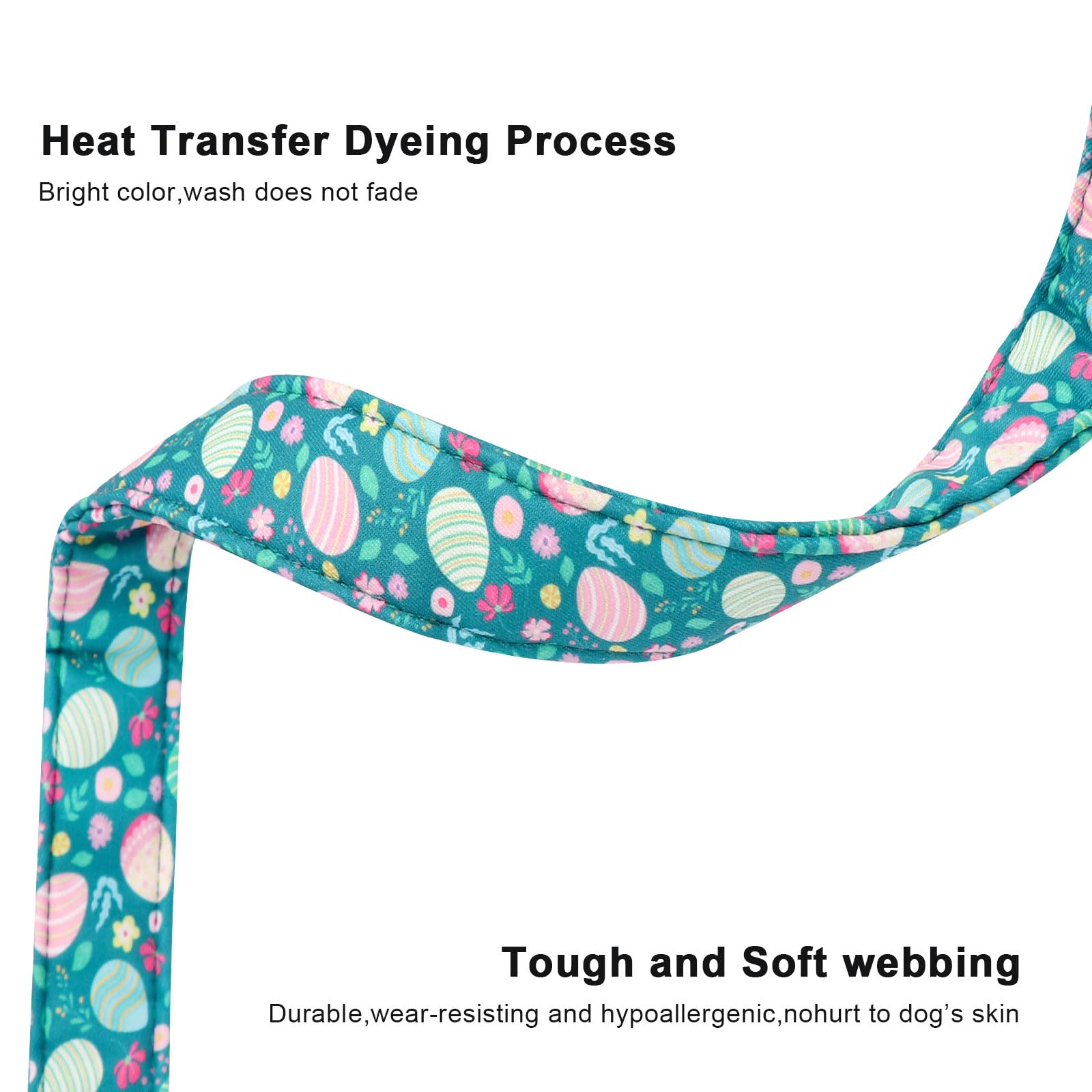 Lionet Paws Easter Dog Collar- Cute Colorful Eggs Green Dog Collars With Plastic Buckle, Light Adjustable Dog Collars With Egg P