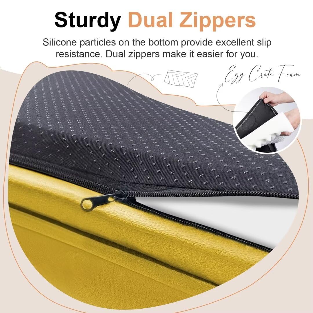 Large Dog Bed Orthopedic Washable: Beds Bolster Xl Bed Medium Large Dogs Egg Crate Foam Couch Sofa Waterproof With Removable Cover - Ginger