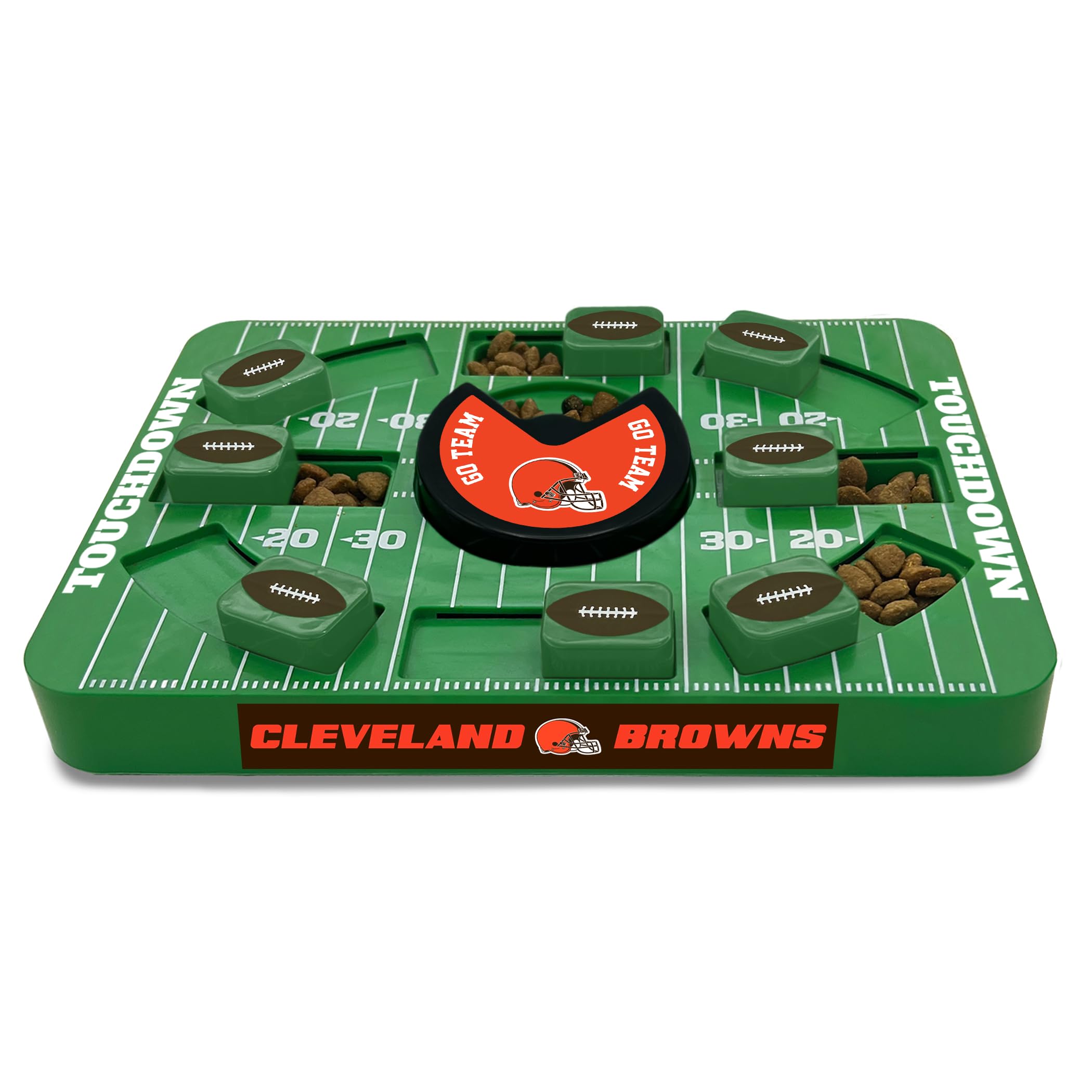 Pets First Nfl Cleveland Browns Large Puzzle Toy, New Size, Interactive Dog Treat & Slow Feeding Toy