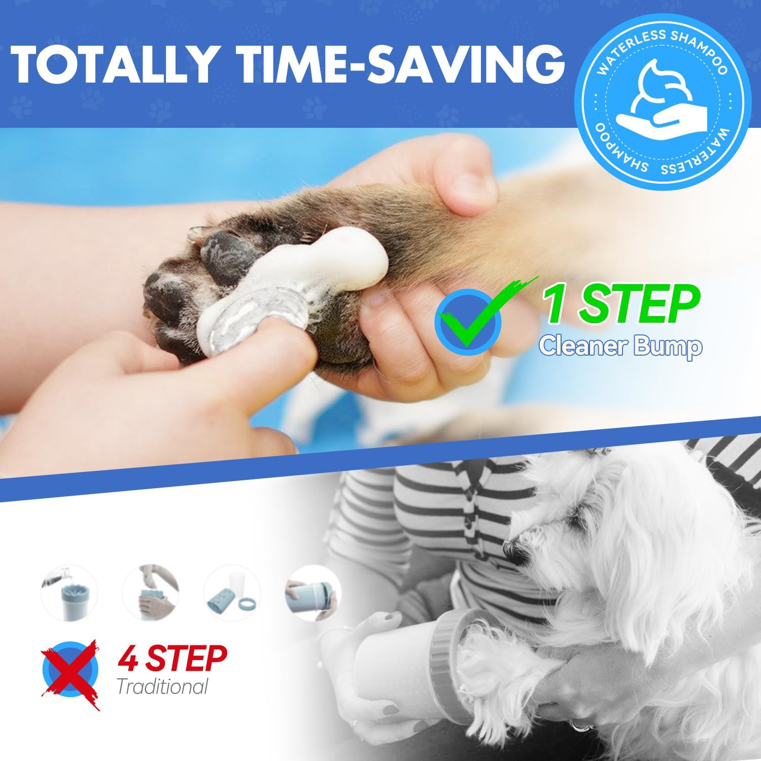 Paw Cleaner | No-Rinse Foaming Cleanser For Dogs Cats | 7 Fl Oz | Gentle And Safe | Pleasant Smell | Deep Clean Pet Paws | Bottl