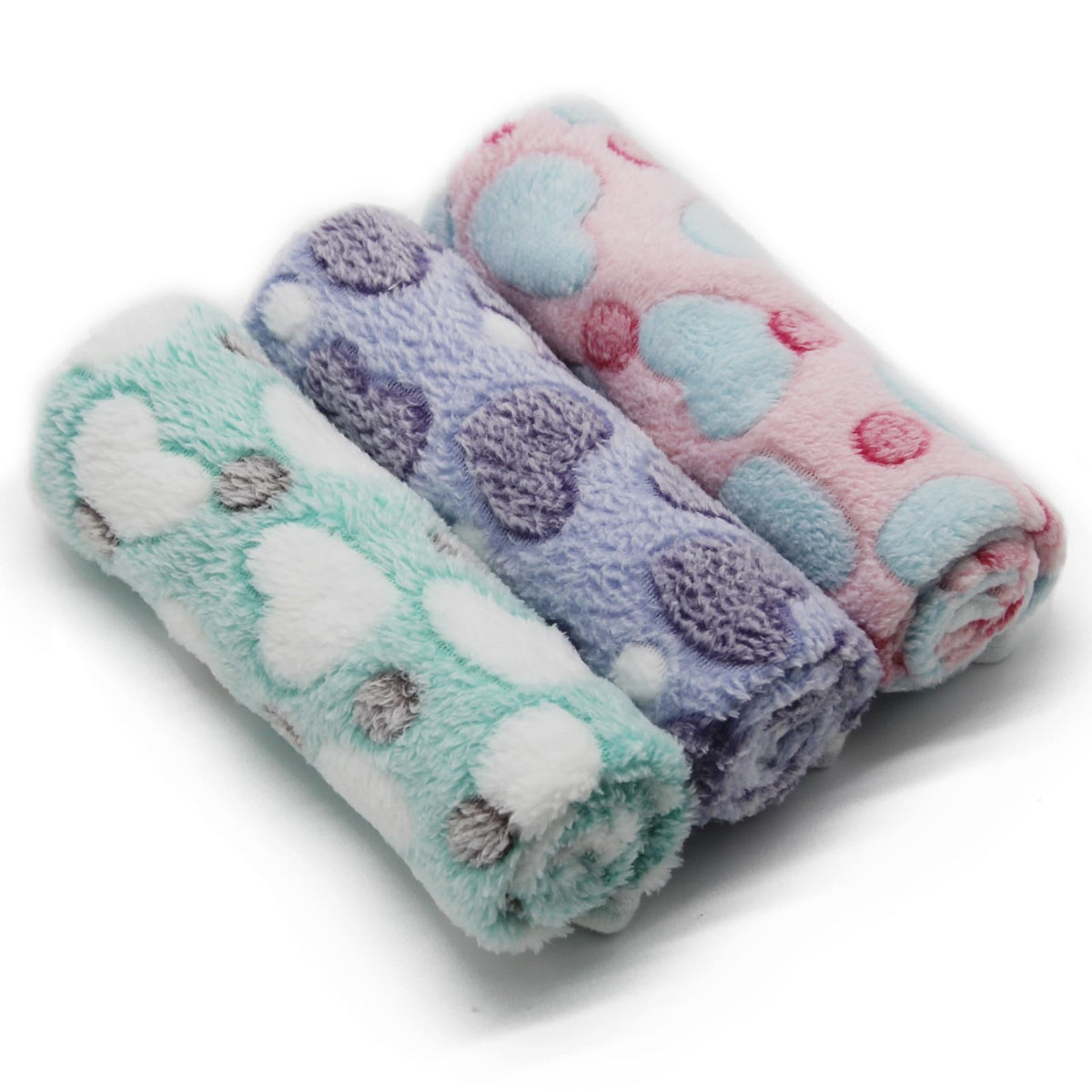 1 Pack 3 Puppy Blankets Super Soft Warm Sleep Mat Love Print Blanket Fluffy Fleece Pet Blanket Flannel Throw Dog Blankets For Small Dogs Puppy Dogs Fluffy Cats,Mix Love-Medium(29'X20')