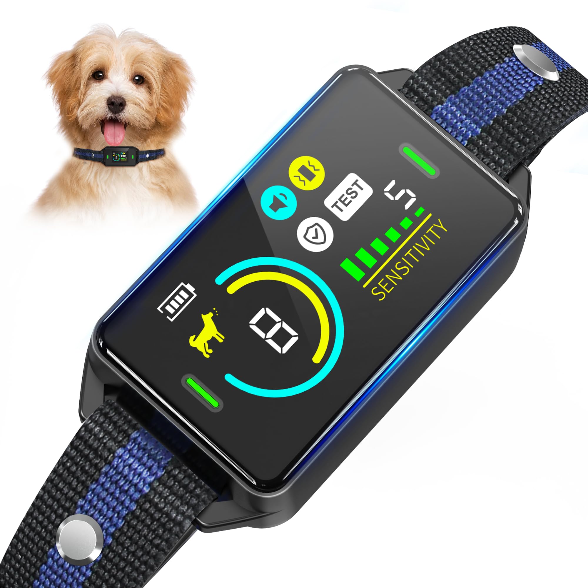 Bark Collar For Large Medium Dog, Fast Rechargeable Dog Bark Collar, Anti Bark Collars For Dogs With 5 Adjustable Sensitivity Be
