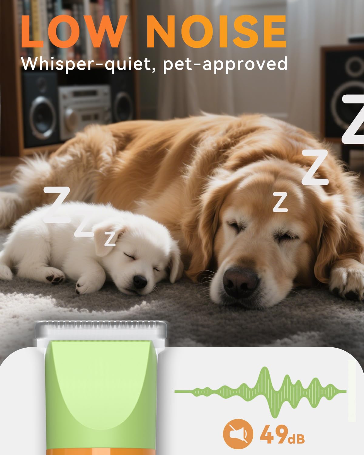 Unibono Dog Grooming Clippers Kit,Heavy Duty Rechargeable Low Noise Paw Trimmer Electric Pet Hair Shaver For Dogs Cats And Other Pets At Home With Gift Box Package