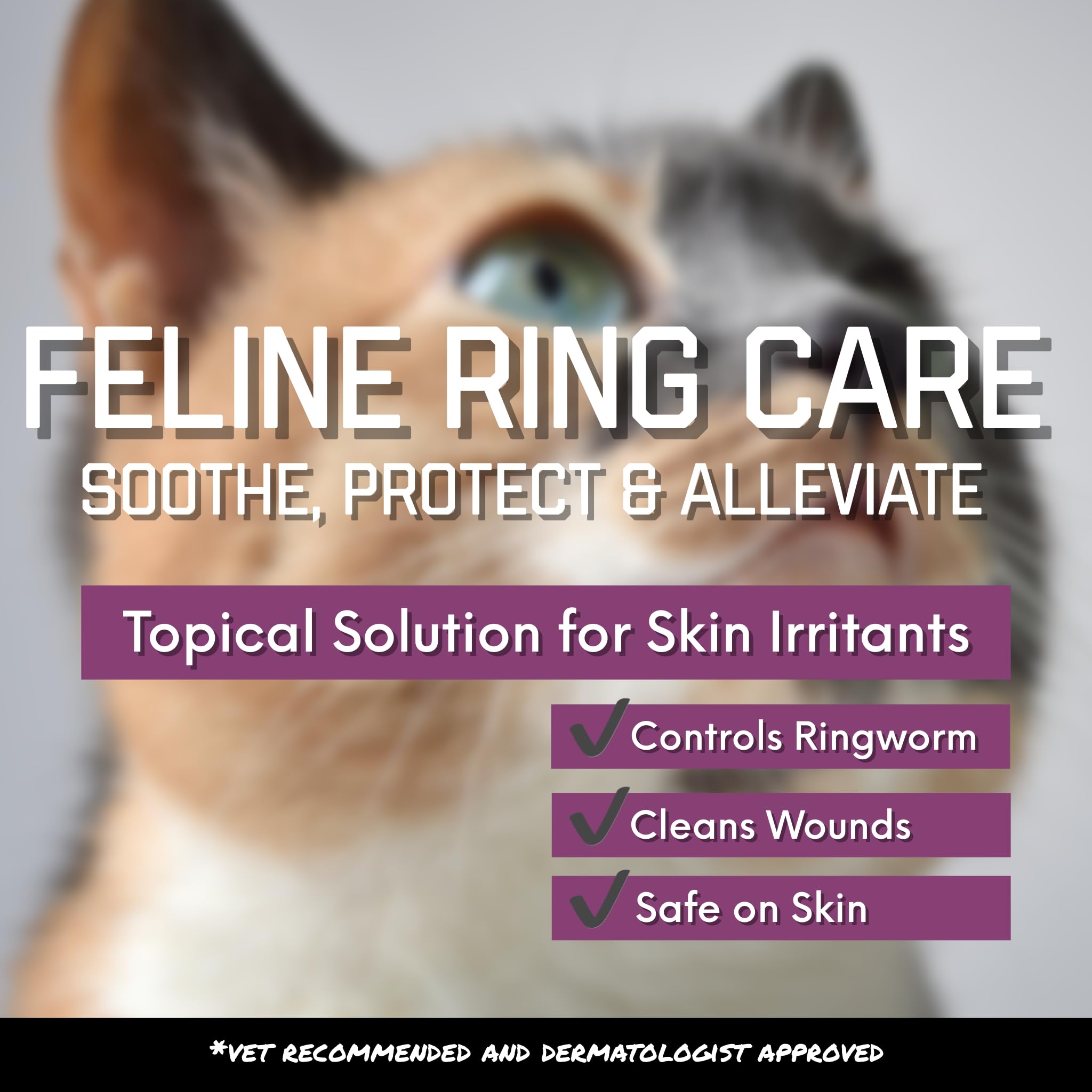 FlexTran Feline Ring Care | Control & Help with Cat Ringworm, Mange, Dermatitis, Dog Paw Yeast. Also Works on Dogs, Hamsters, Gu