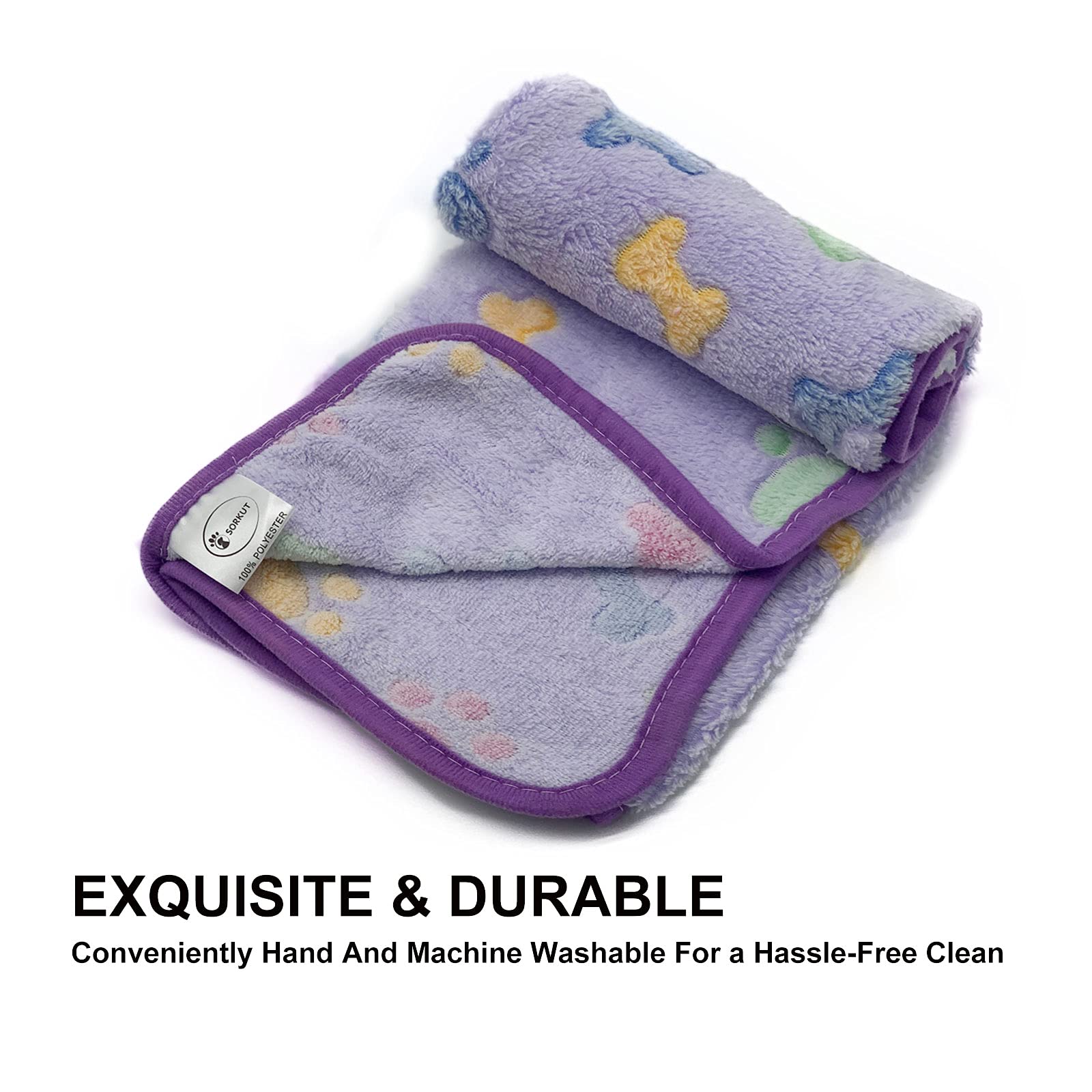 1 Pack 3 Puppy Blankets Super Soft Warm Sleep Mat Bone Print Cute Blanket Fluffy Premium Fleece Pet Blanket Flannel Throw Dog Blankets For Small Dogs Puppy Cat,Small(23'X15')