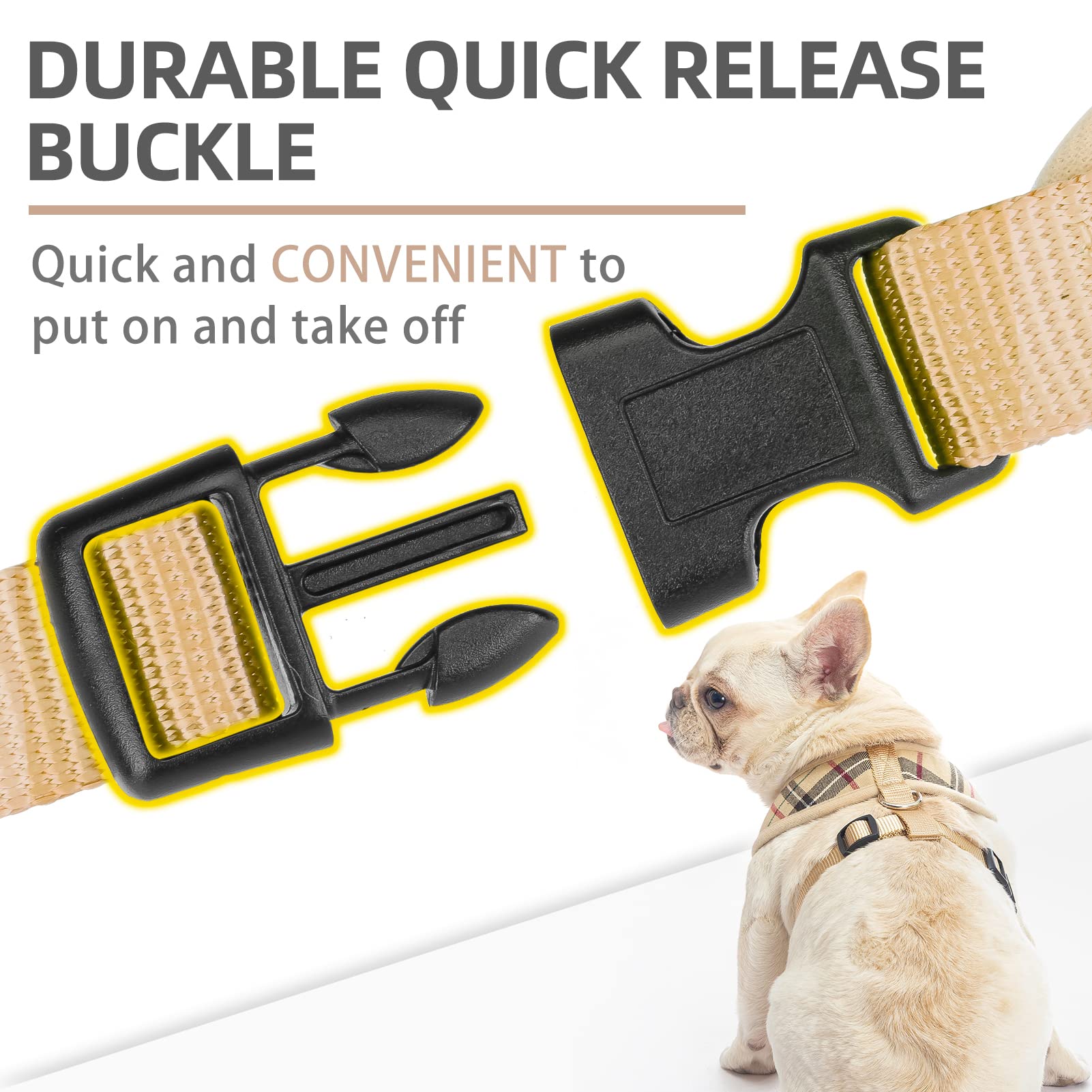Pupteck Soft Mesh Dog Harness And Leash Set Pet Puppy Cat Comfort Padded Vest No Pull Harnesses, Blue&Brown, Xs