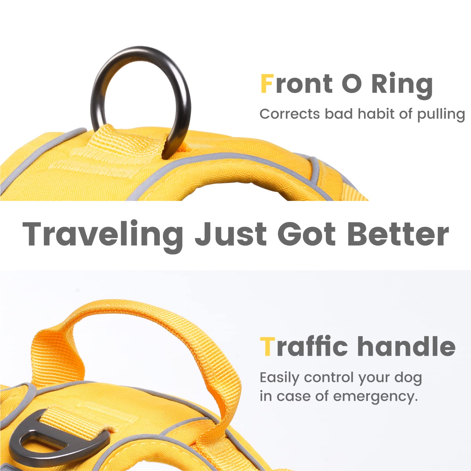 Pawaii Dog Harness (Medium, Pineapple Yellow), Soft Padded, No-Choke, Reflective, Digital Id Tag, Adjustable, For Daily Walking