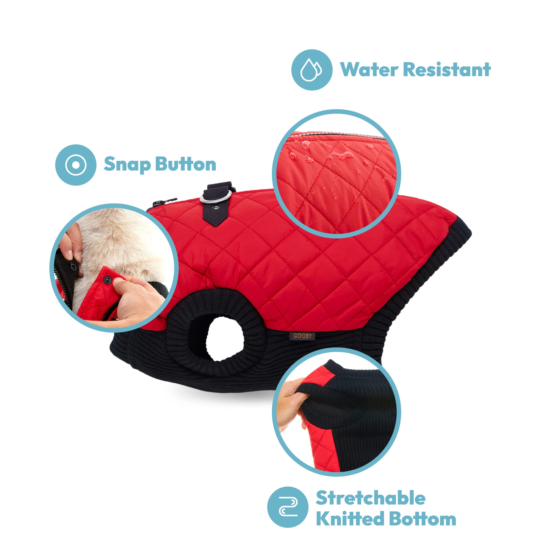 Gooby Fashion Vest Dog Jacket - Black, X-Large - Warm Zip Up Dog Bomber Vest With Dual D Ring Leash - Winter Water Resistant Small Dog Sweater - Dog Clothes For Small Dogs Boy Or Medium Dogs