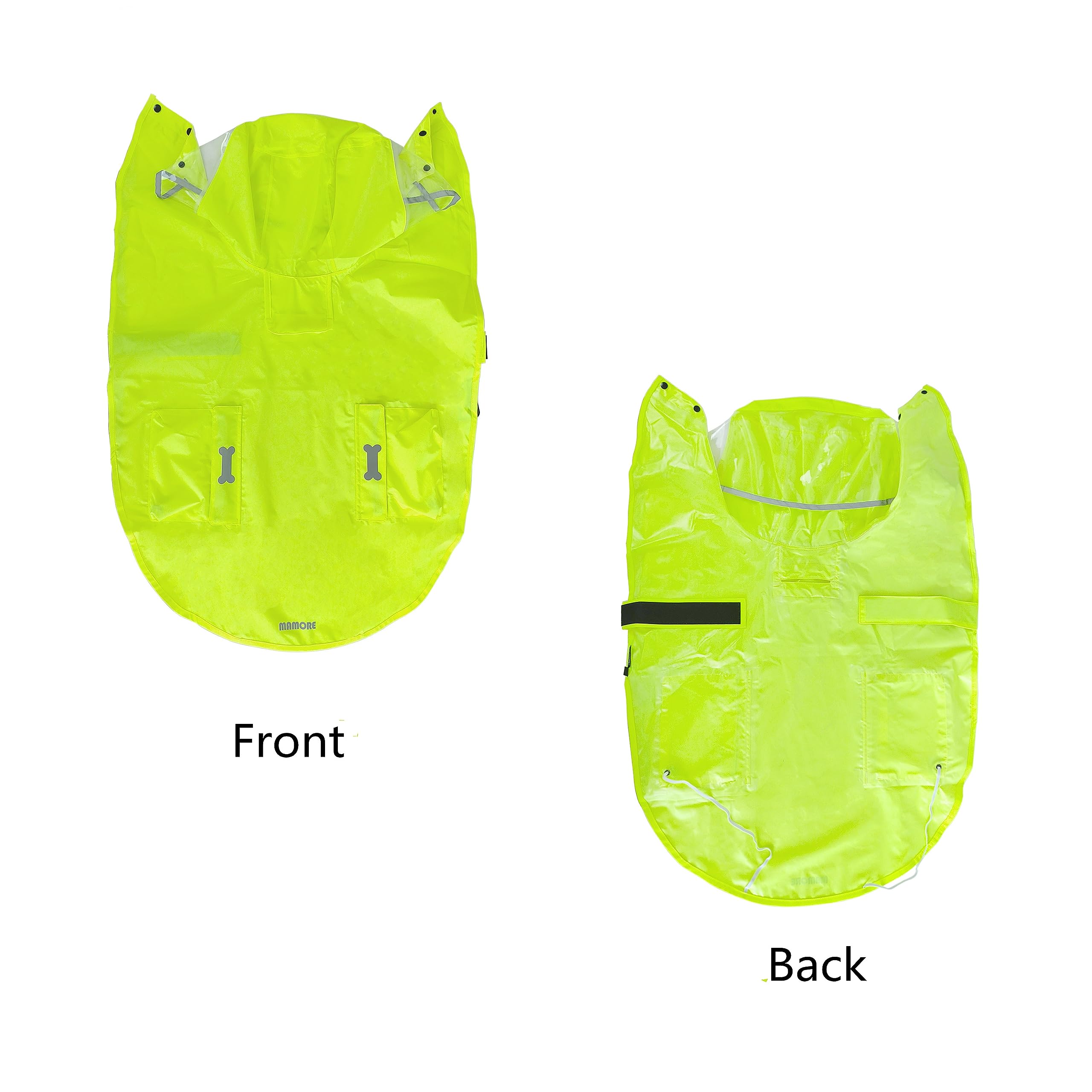 Dog Raincoat Waterproof Rain Poncho with Hoodie, High Reflective Adjustable Pet Rain Jacket with Leash Hole for Small Medium and
