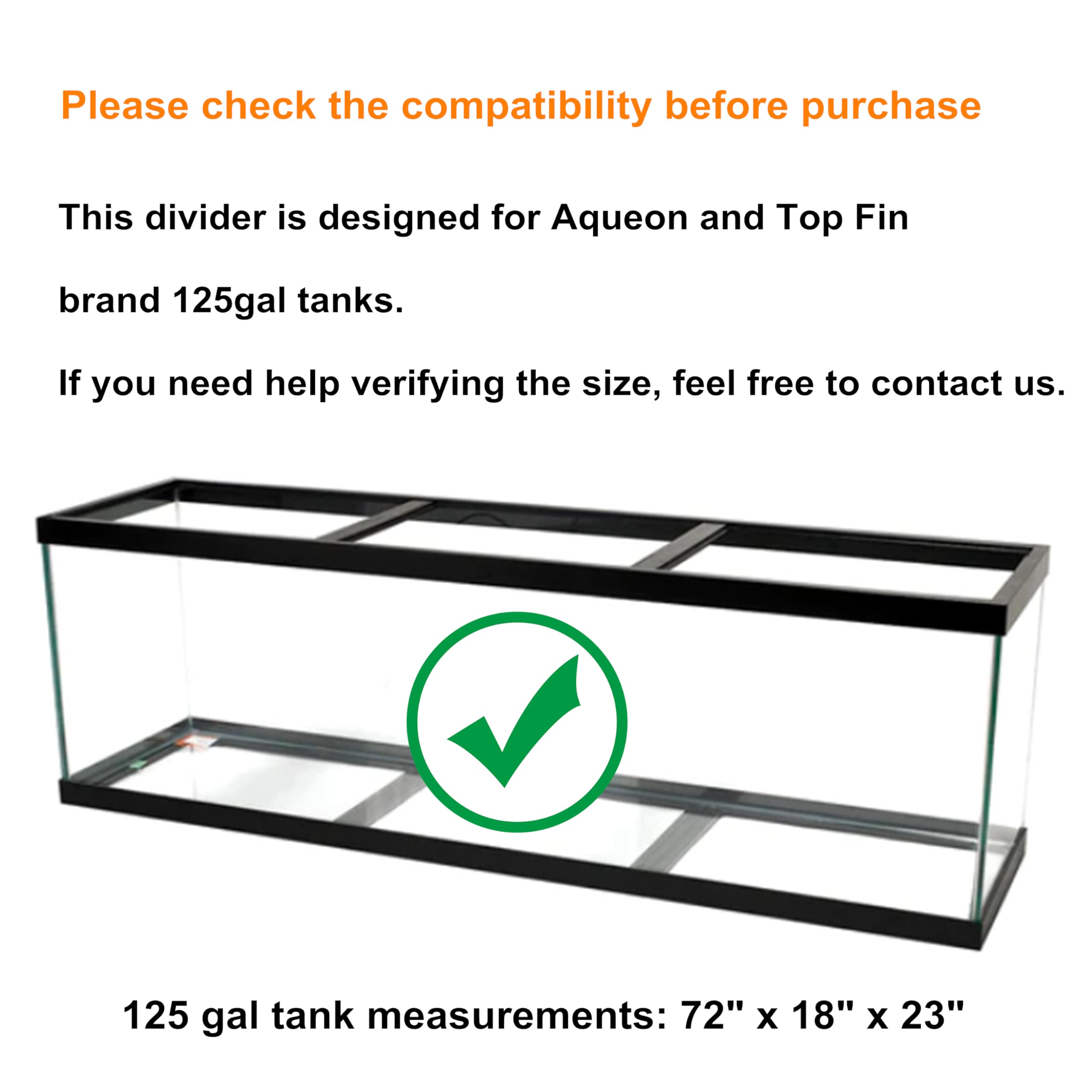 Acrylic Aquarium Divider Kit 5.5/10 / 20L / 20H / 29 / 40B / 55/75 / 125Gal Fish Tank With Suction Cups