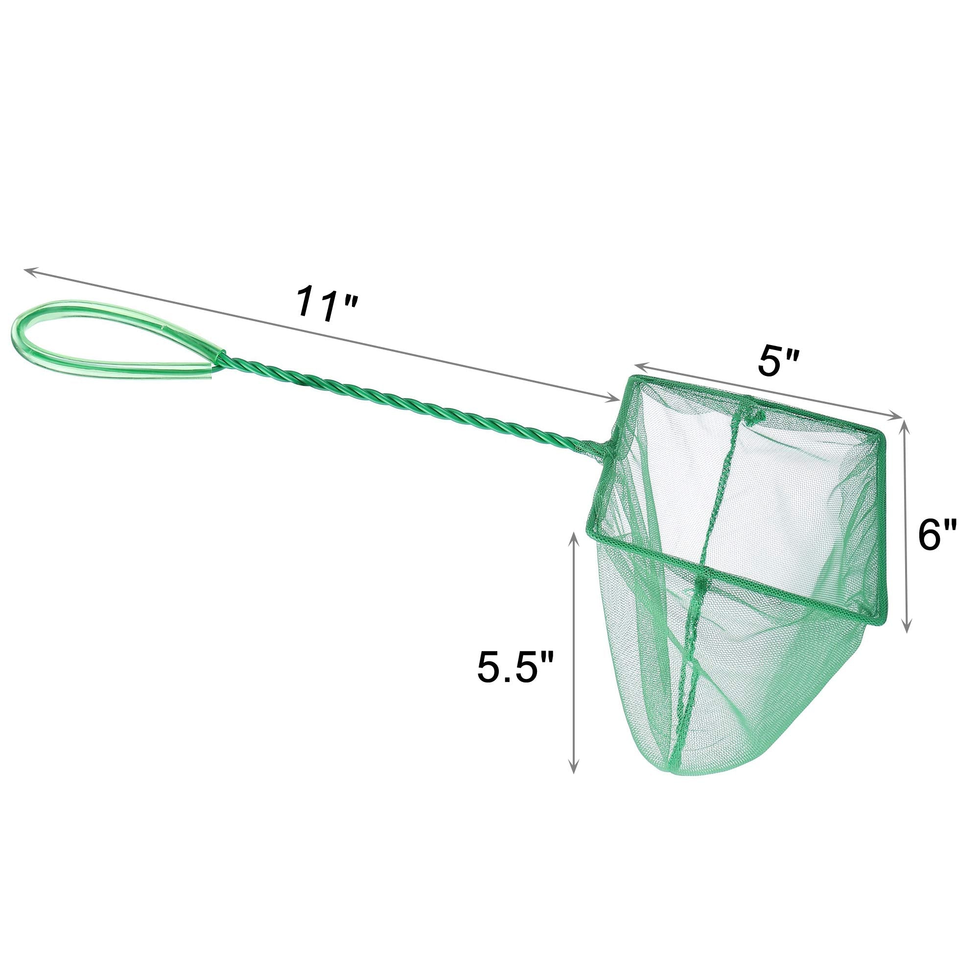 Filhome 2 Pcs Aquarium Fish Net, 6 inches Fine Mesh Quick Catch Fish Net for Fish Tank Betta Fishing Net