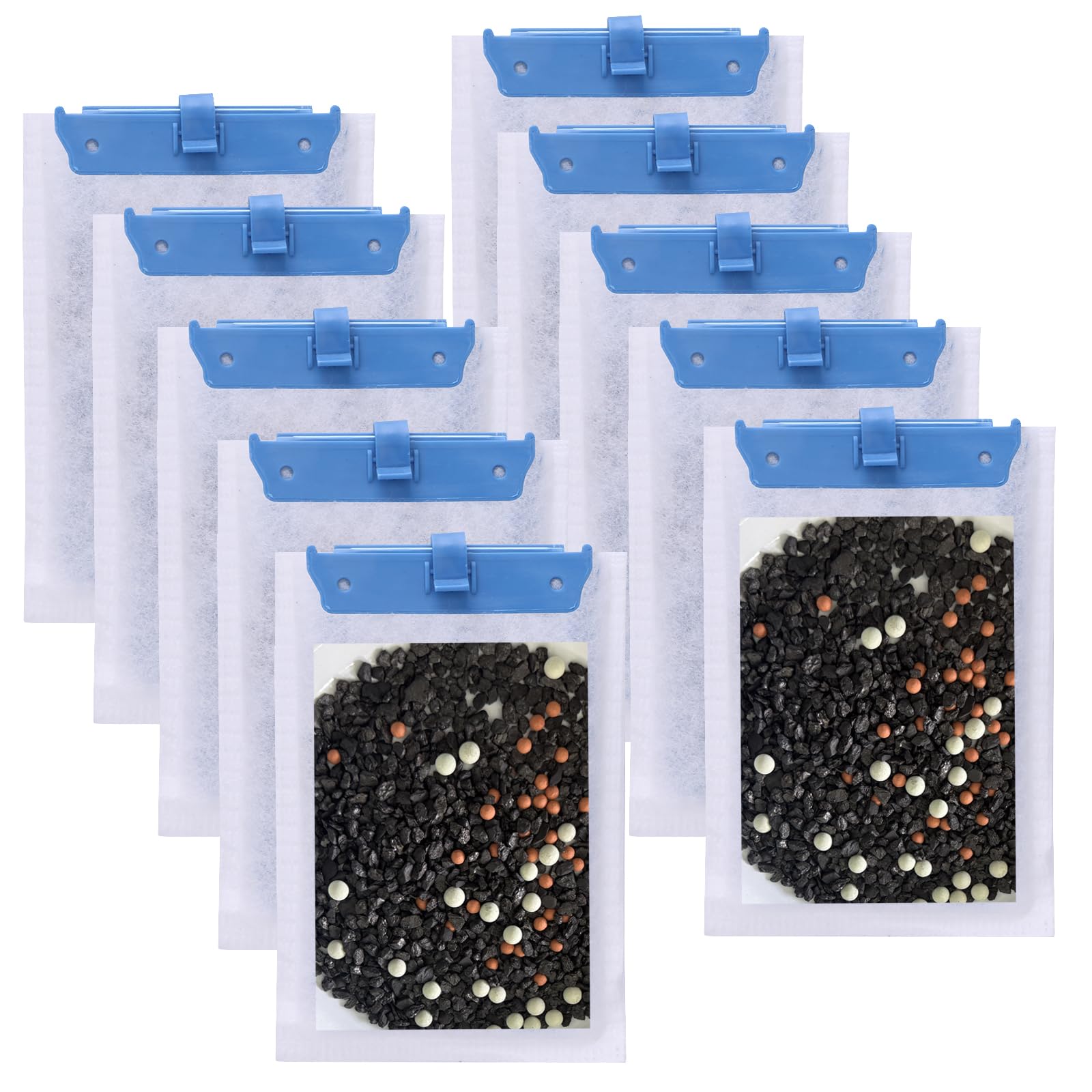 10-Pack Large Replacement Filter Cartridges Compatible With Tetra Whisper Bio-Bag For Whisper 20I, 40I, Iq20, Iq30, Iq45, Iq60, 